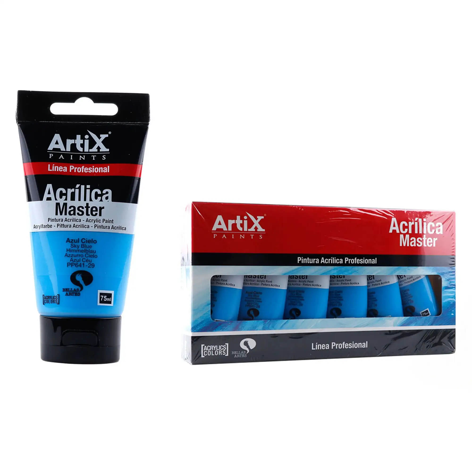Pack 6 Uds. PINTURA ACRÍLICA EXPERT 75 ml AZUL CIELO