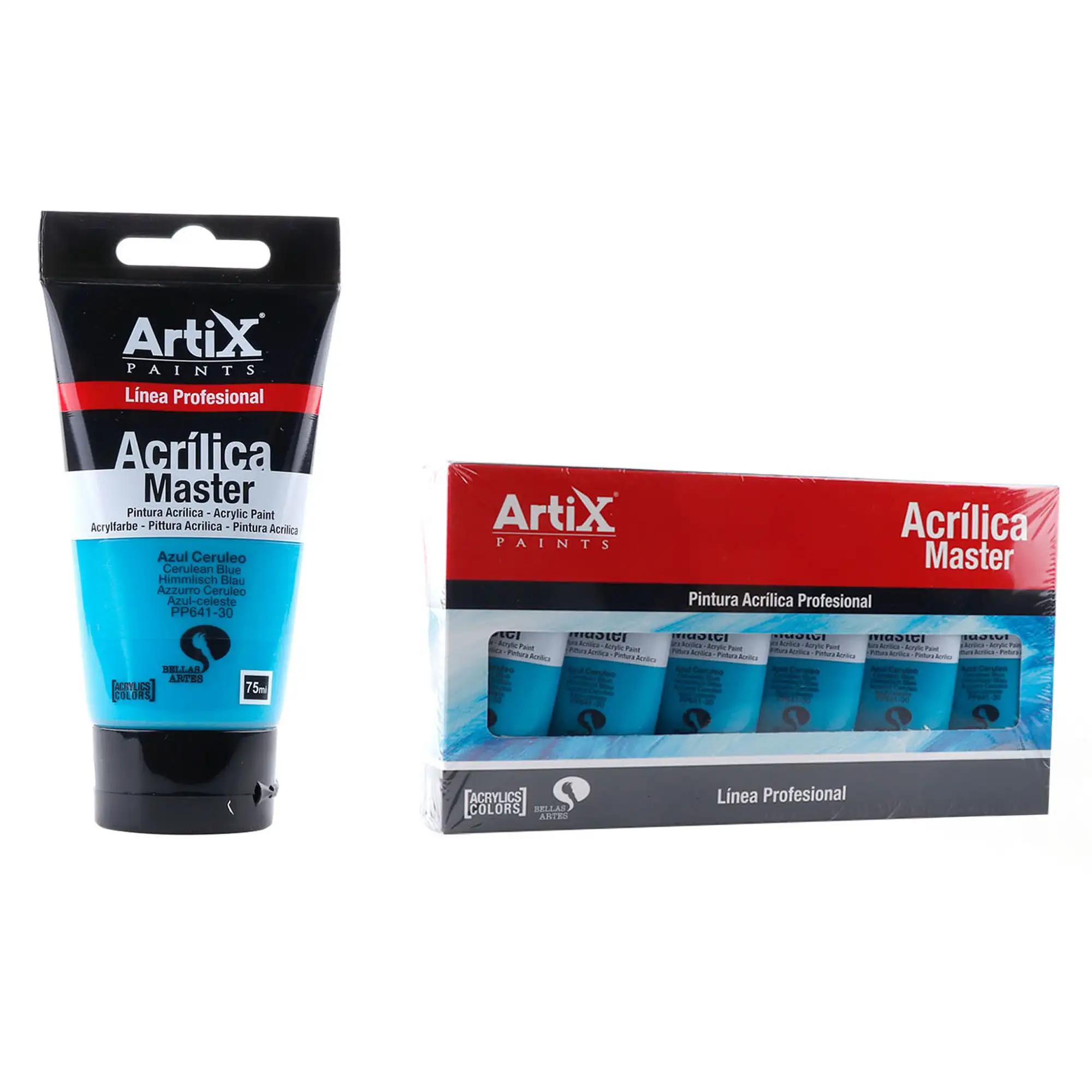 Pack 6 Uds. PINTURA ACRÍLICA EXPERT 75 ml AZUL CERÚLEO
