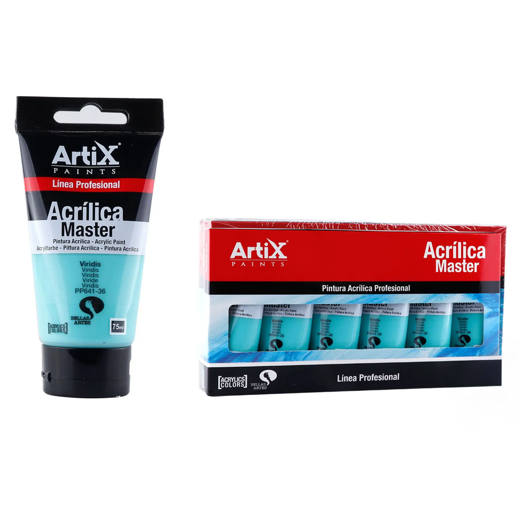 Pack 6 Uds. PINTURA ACRÍLICA EXPERT 75 ml AZUL TURQUESA