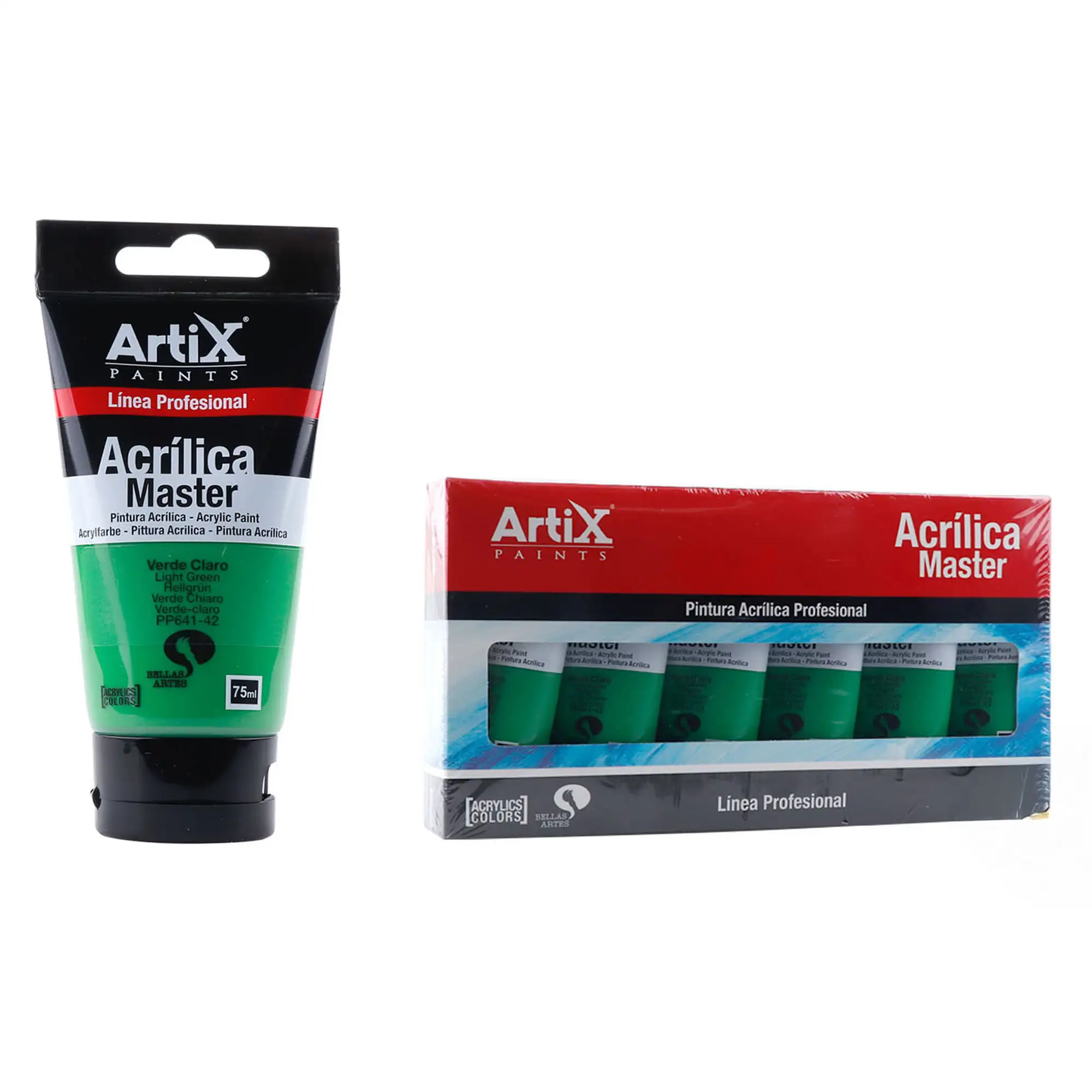 Pack 6 Uds. PINTURA ACRÍLICA EXPERT 75 ml VERDE CLARO