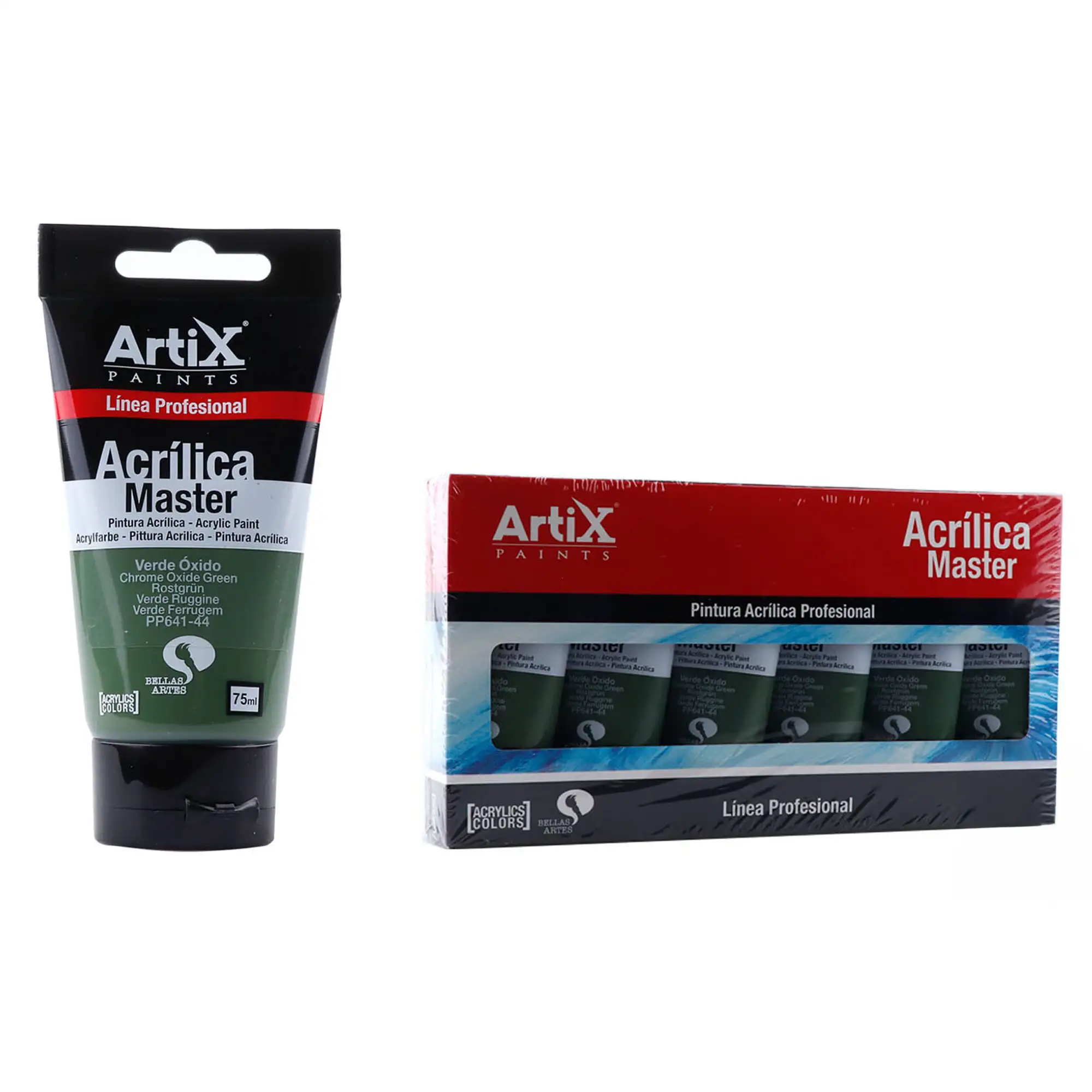 Pack 6 Uds. PINTURA ACRÍLICA EXPERT 75 ml VERDE ÓXIDO