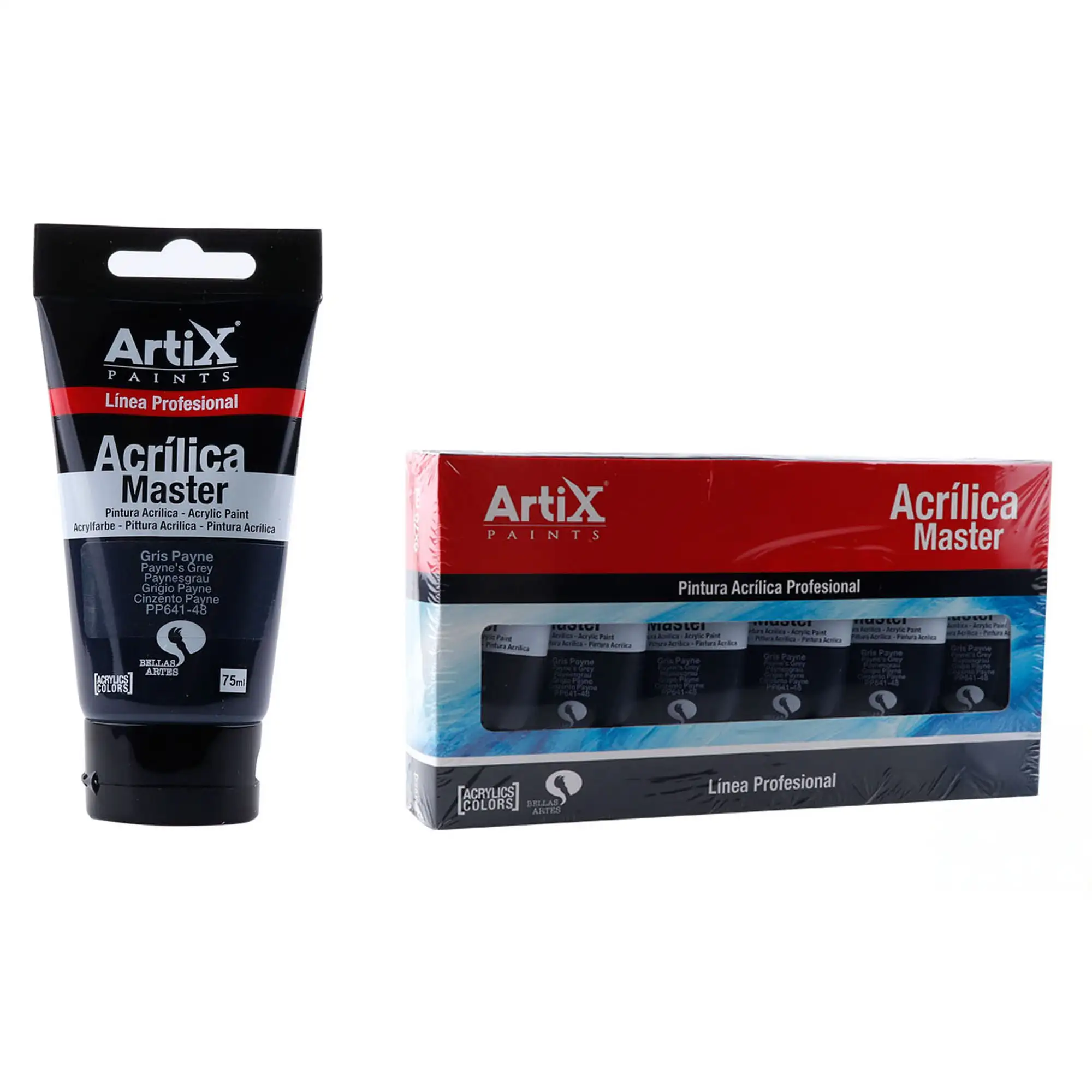 Pack 6 Uds. PINTURA ACRÍLICA EXPERT 75 ml GRIS PAYNE
