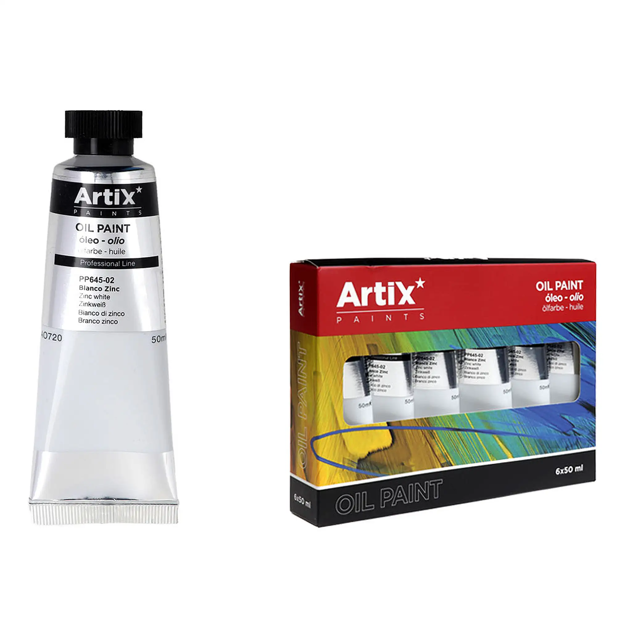 Pack 6 Uds. PINTURA AL ÓLEO EXPERT 50 ml BLANCO ZINC