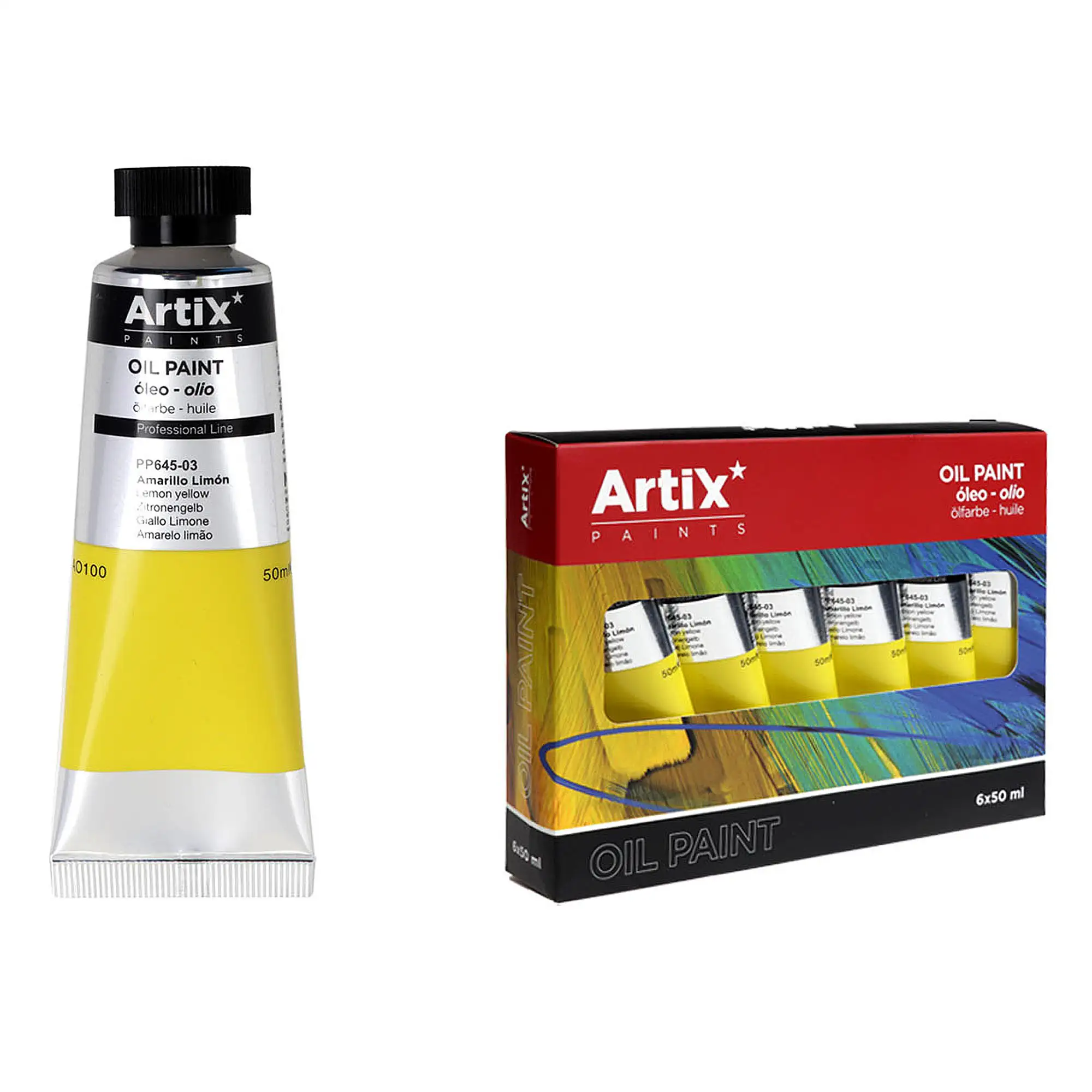 Pack 6 Uds. PINTURA AL ÓLEO EXPERT 50 ml AMARILLO LIMÓN