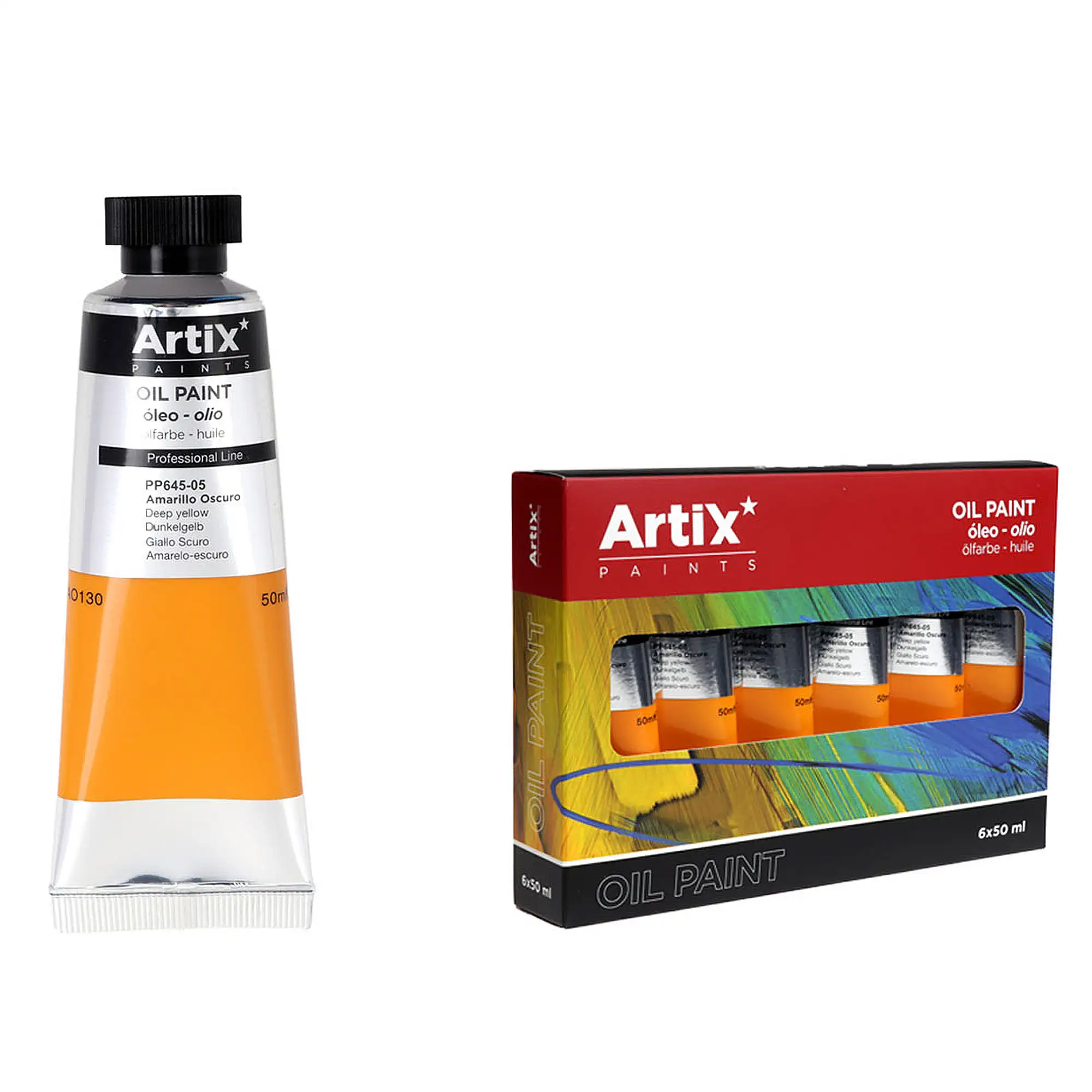 Pack 6 Uds. PINTURA AL ÓLEO EXPERT 50 ml AMARILLO OSCURO