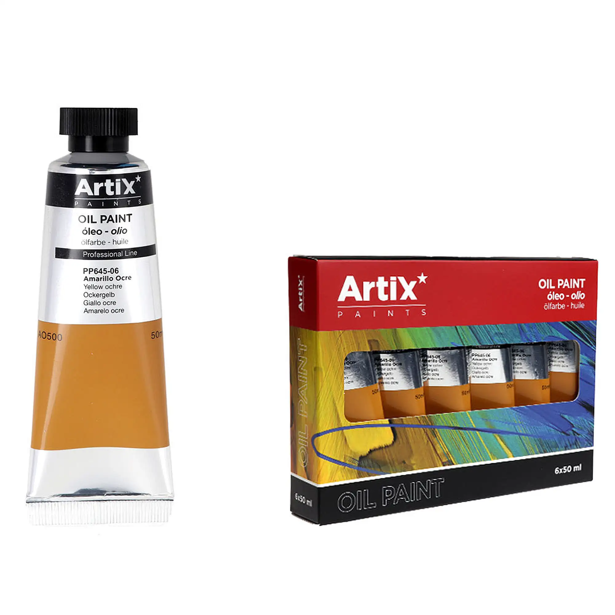 Pack 6 Uds. PINTURA AL ÓLEO EXPERT 50 ml AMARILLO OCRE