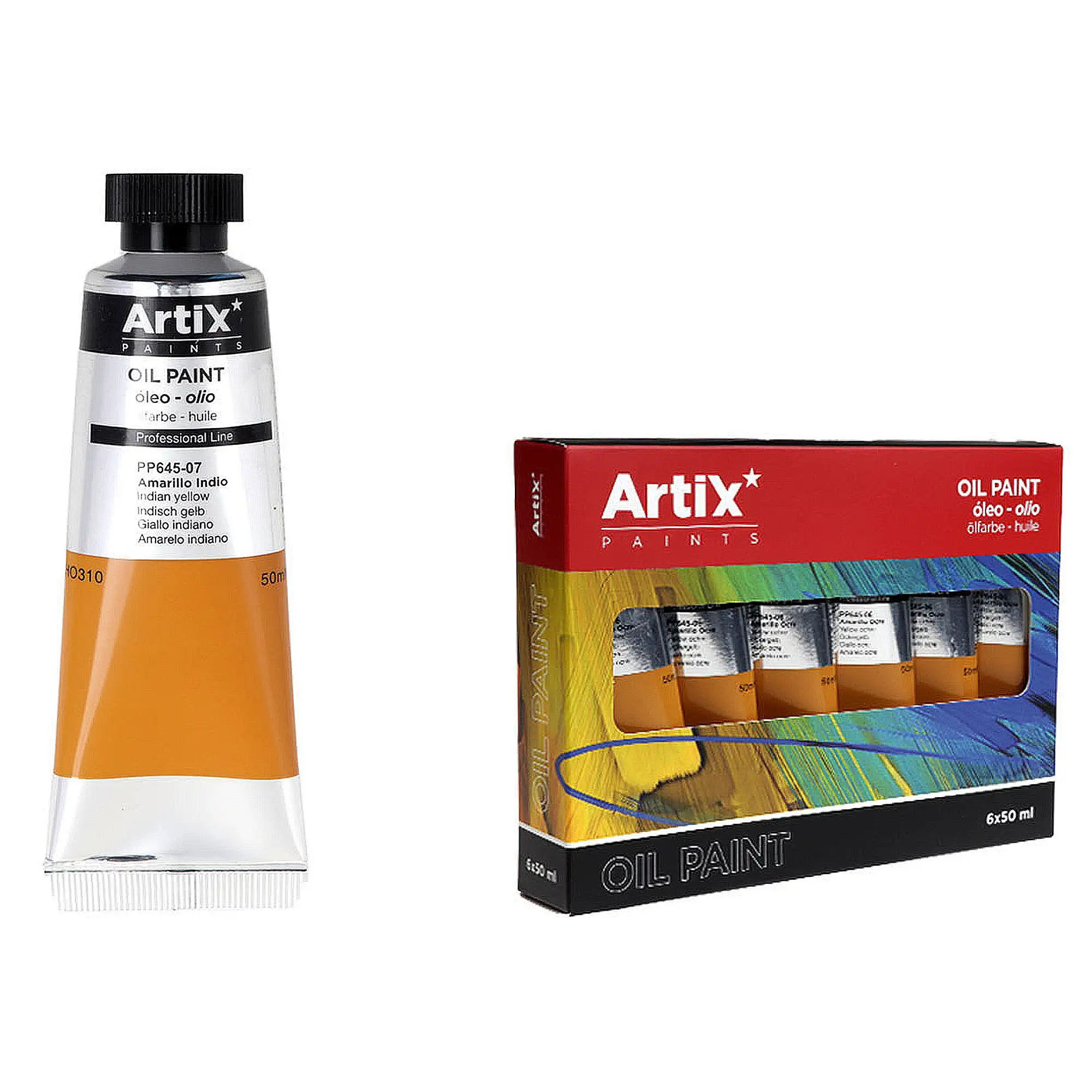 Pack 6 Uds. PINTURA AL ÓLEO EXPERT 50 ml AMARILLO INDIO