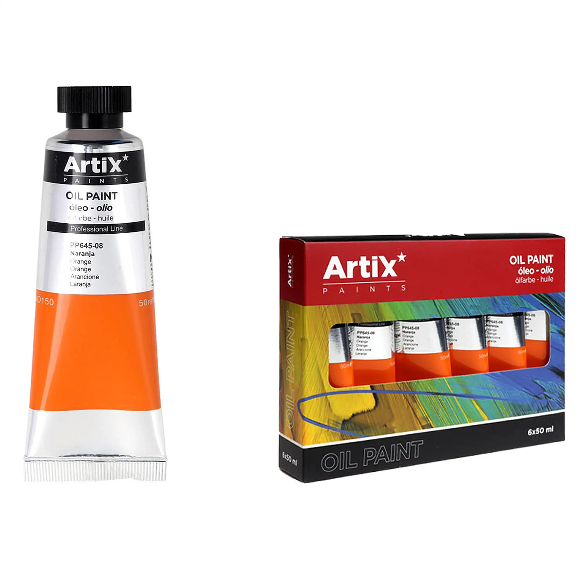 Pack 6 Uds. PINTURA AL ÓLEO EXPERT 50 ml NARANJA