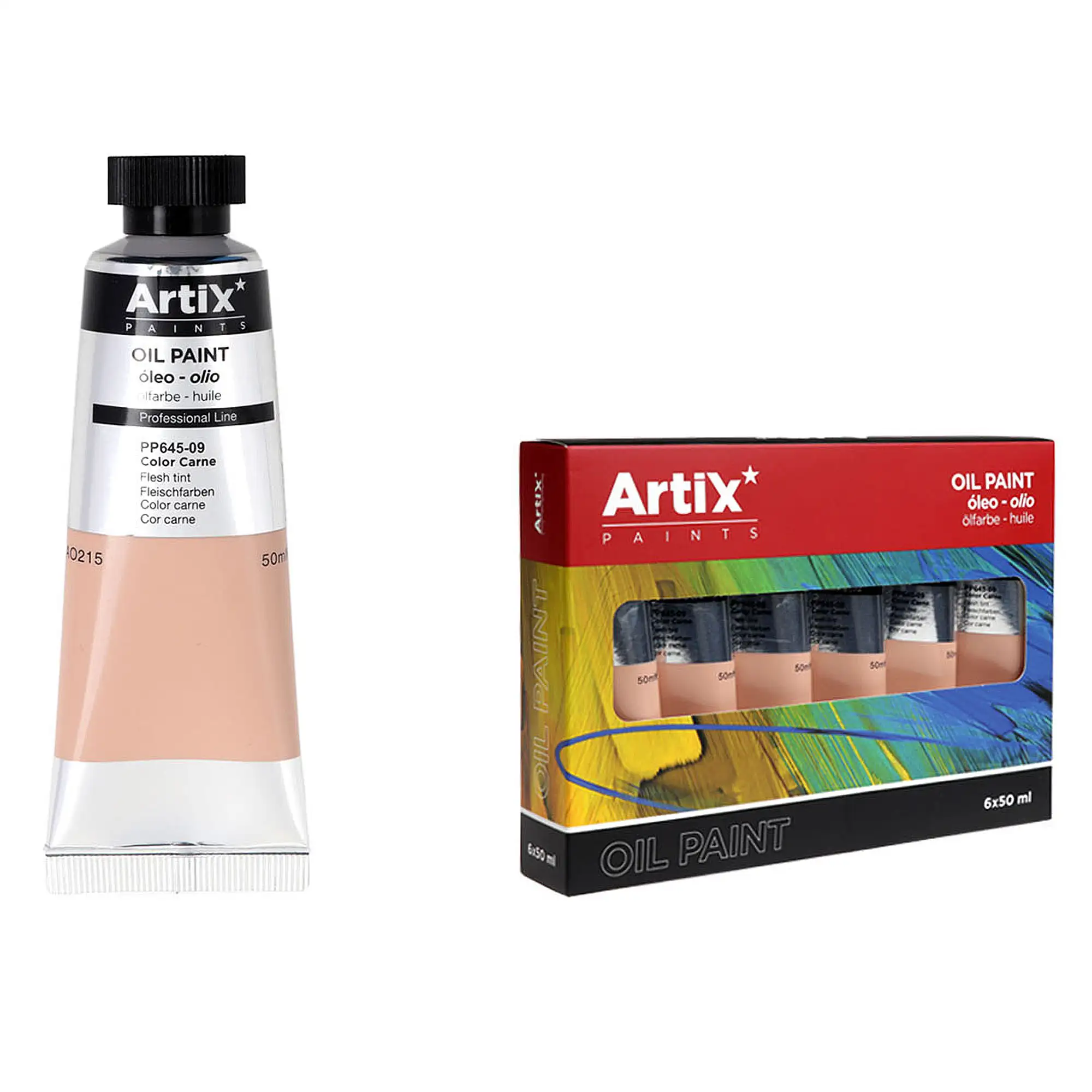 Pack 6 Uds. PINTURA AL ÓLEO EXPERT 50 ml CARNE