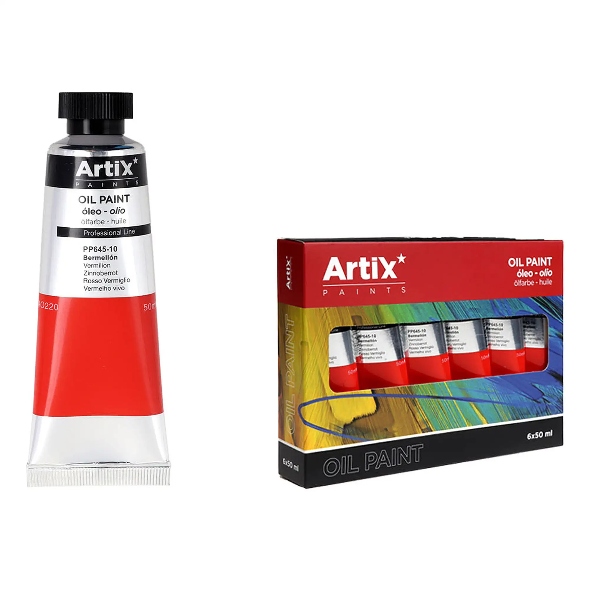 Pack 6 Uds. PINTURA AL ÓLEO EXPERT 50 ml BERMELLÓN