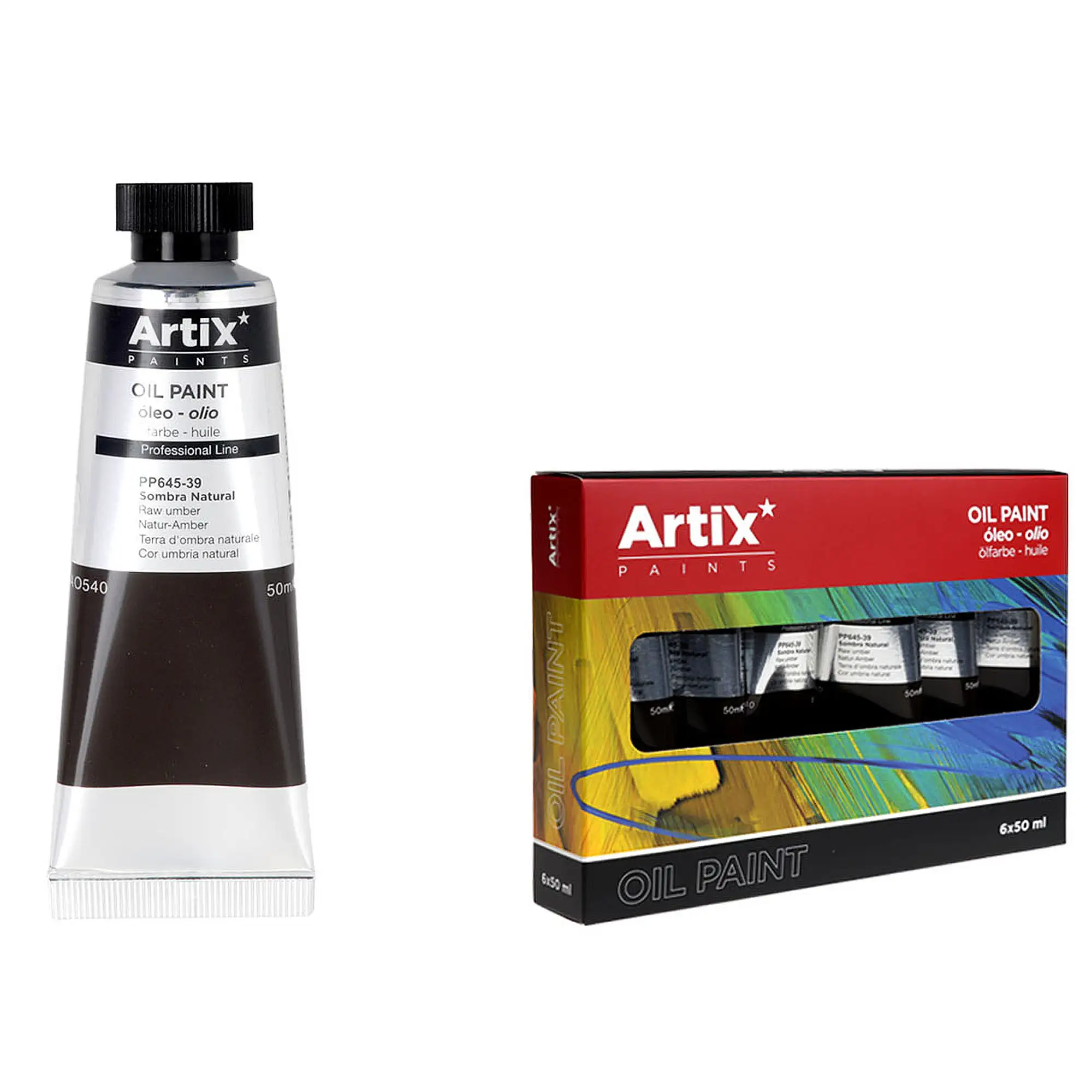 Pack 6 Uds. PINTURA AL ÓLEO EXPERT 50 ml SOMBRA NATURAL