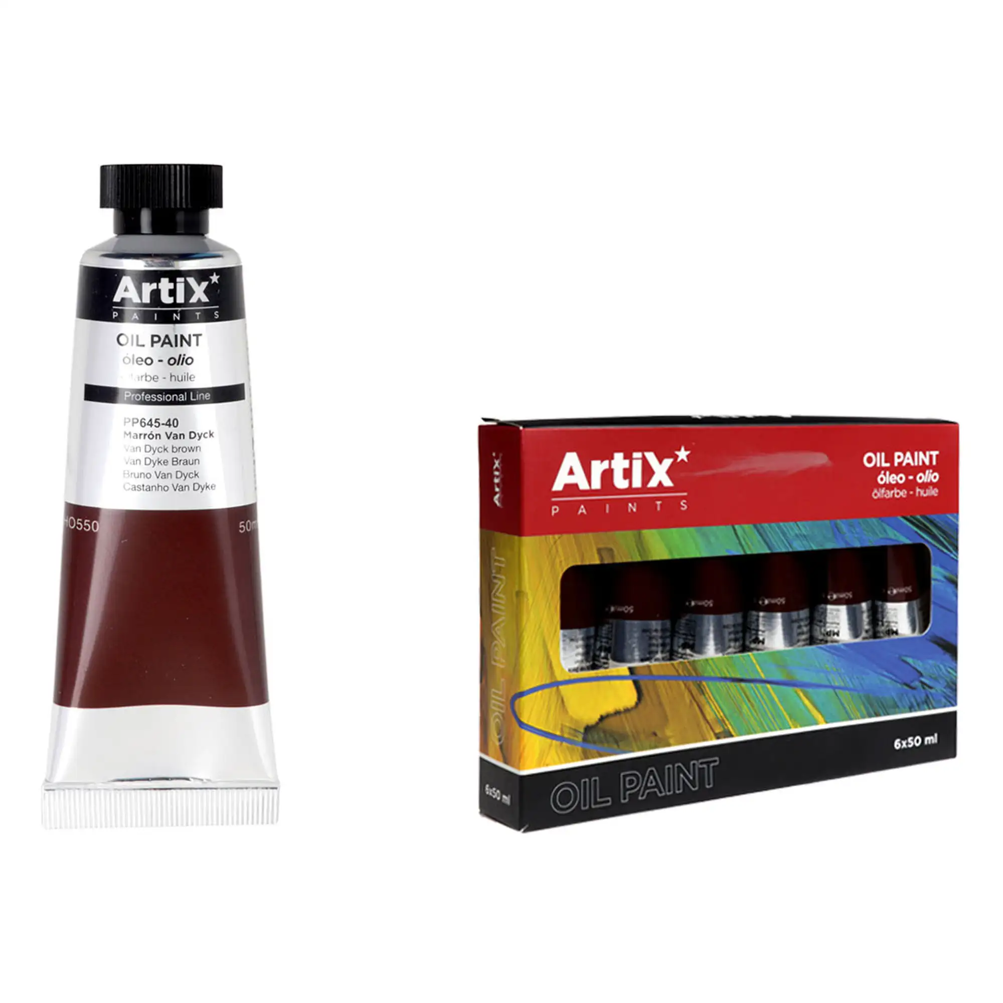 Pack 6 Uds. PINTURA AL ÓLEO EXPERT 50 ml MARRÓN VAN DYCK