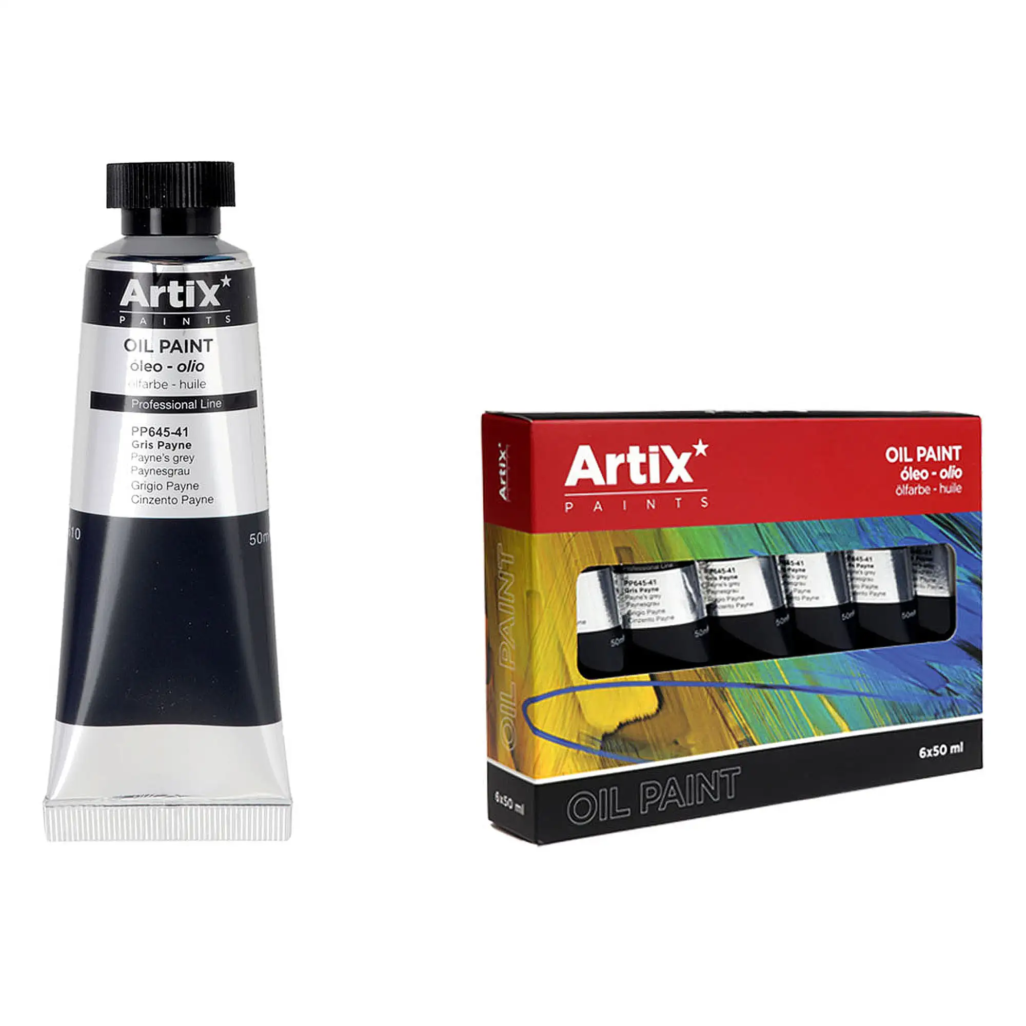 Pack 6 Uds. PINTURA AL ÓLEO EXPERT 50 ml GRIS PAYNE