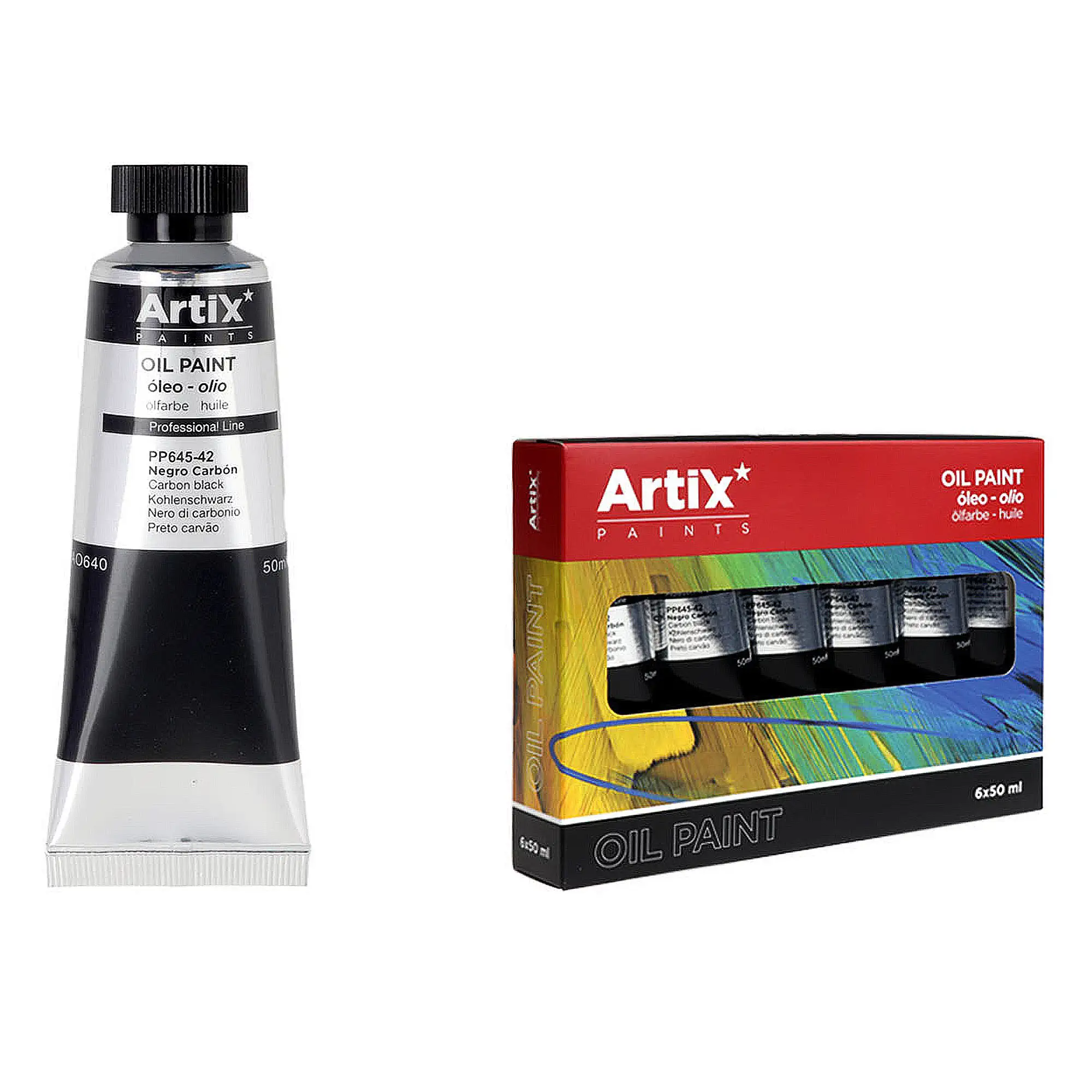 Pack 6 Uds. PINTURA AL ÓLEO EXPERT 50 ml NEGRO CARBÓN
