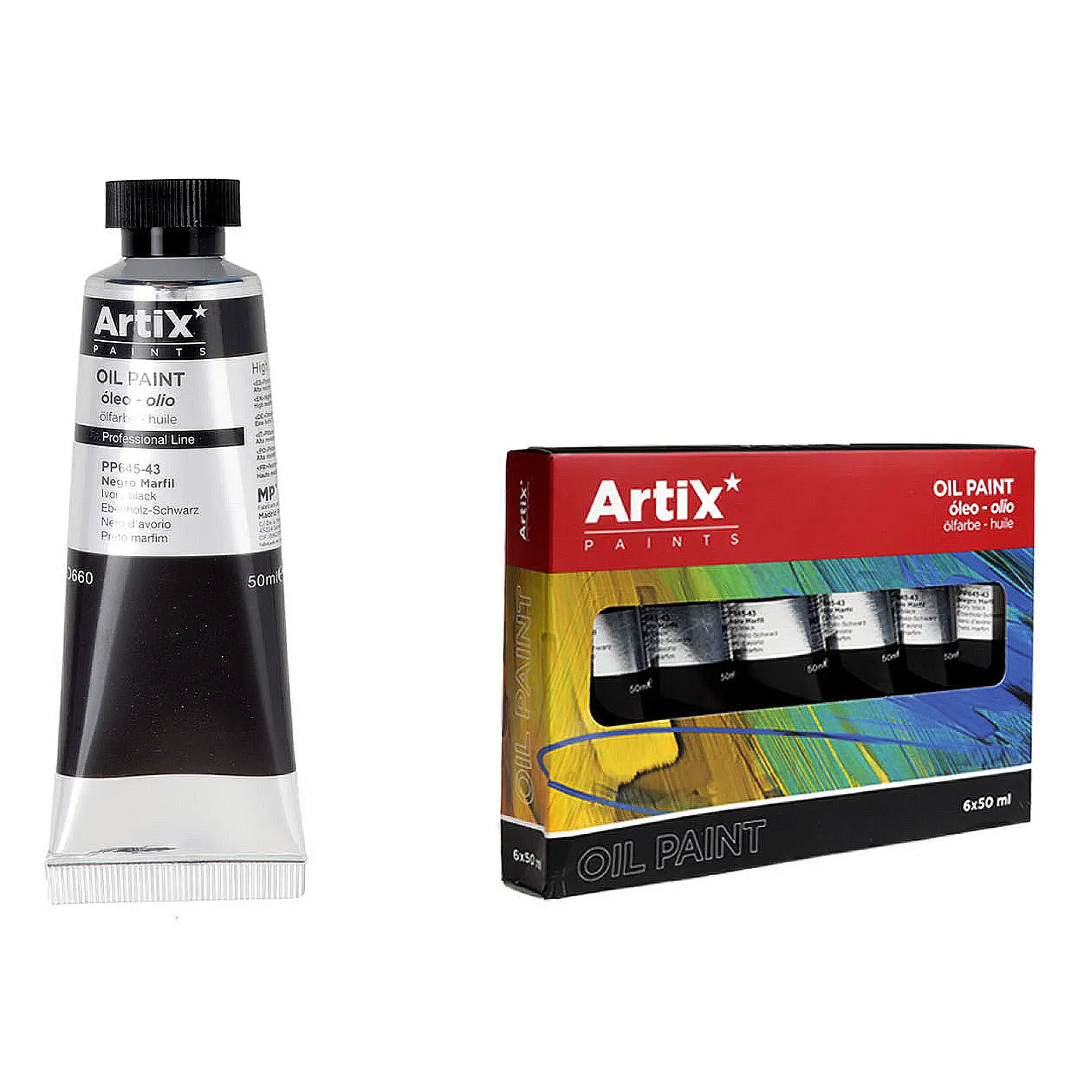 Pack 6 Uds. PINTURA AL ÓLEO EXPERT 50 ml NEGRO MARFIL