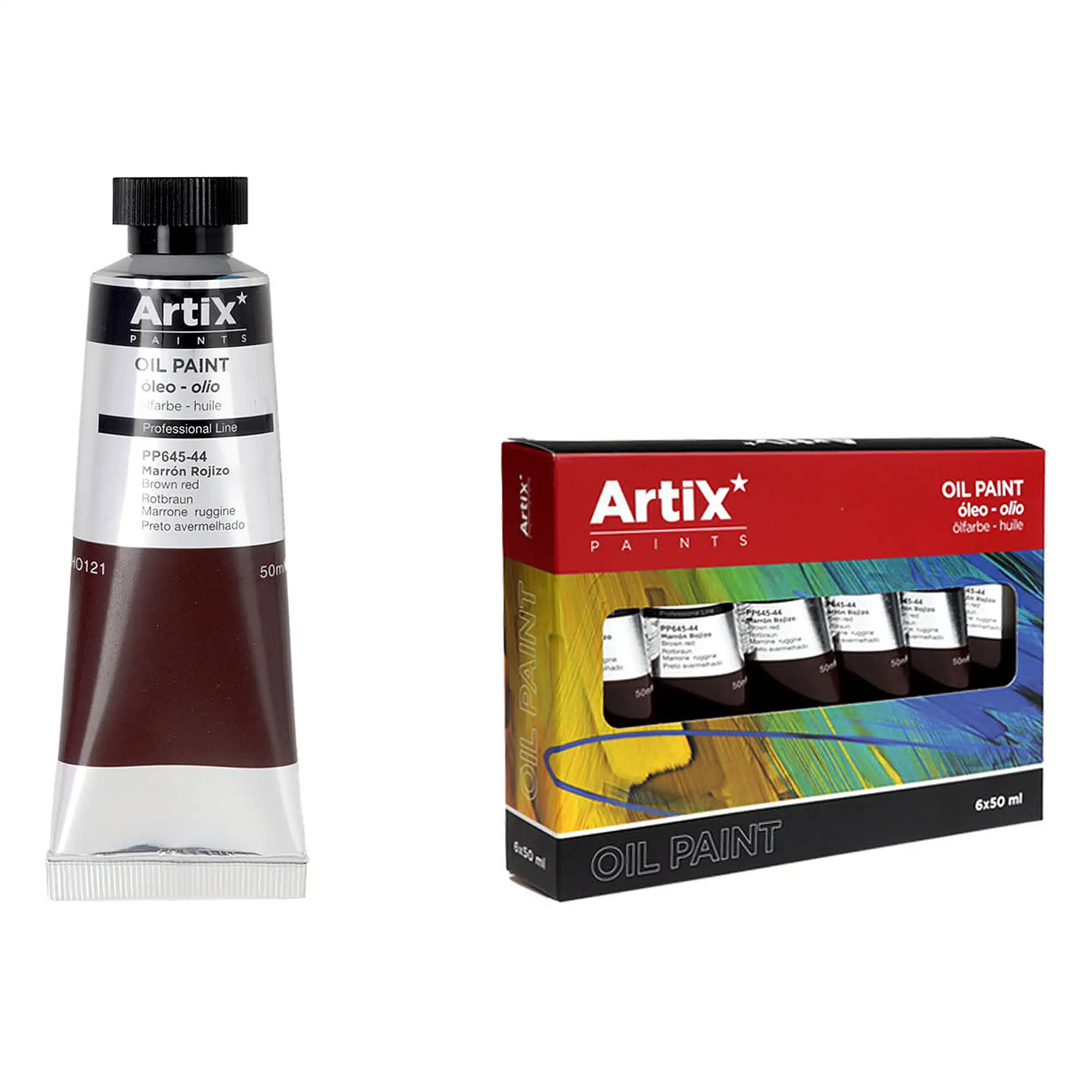 Pack 6 Uds. PINTURA AL ÓLEO EXPERT 50 ml MARRÓN ROJIZO