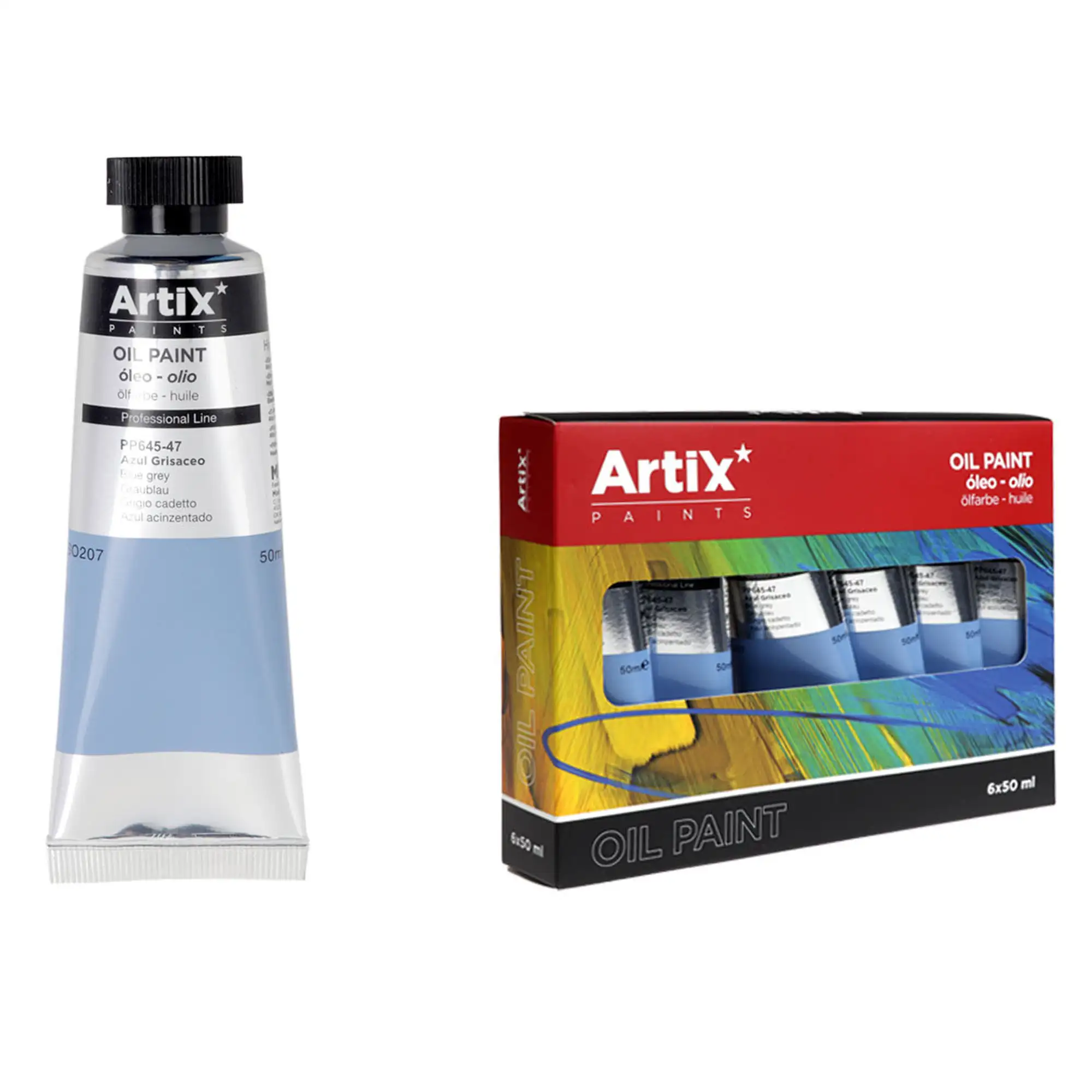 Pack 6 Uds. PINTURA AL ÓLEO EXPERT 50 ml AZUL GRISÁCEO