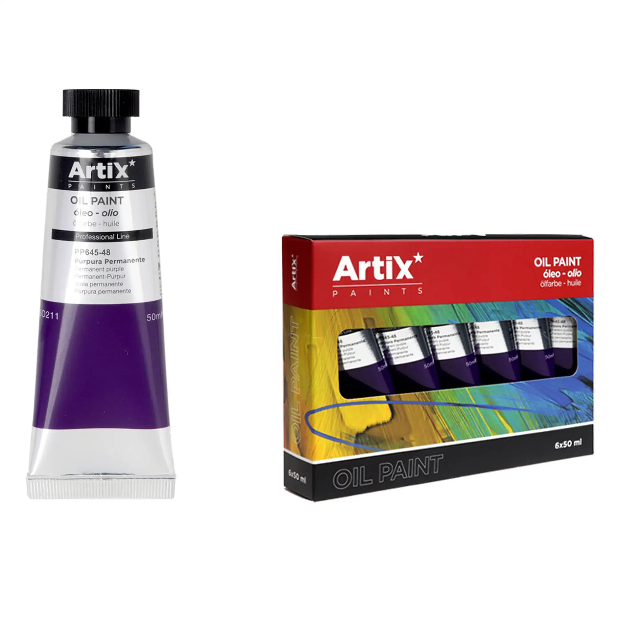 Pack 6 Uds. PINTURA AL ÓLEO EXPERT 50 ml PÚRPURA PERMANENTE