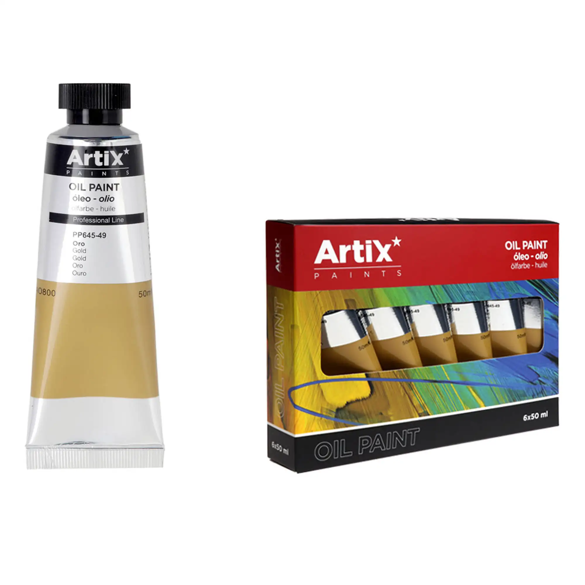 Pack 6 Uds. PINTURA AL ÓLEO EXPERT 50 ml ORO