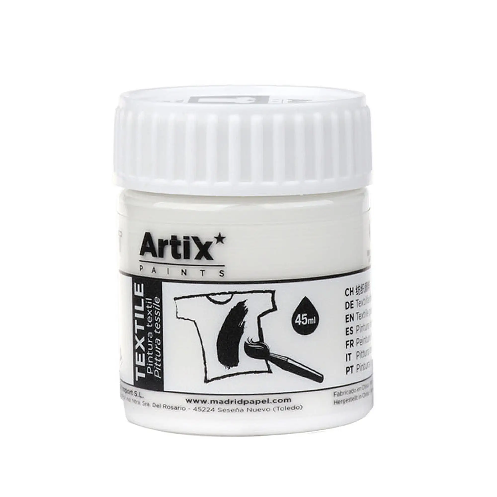 Pack 6 Uds. PINTURA TEXTIL BLANCO 45 ml