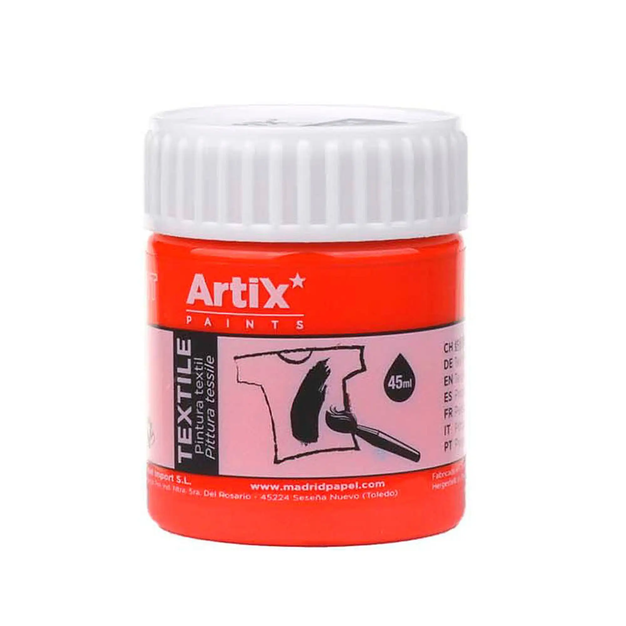 Pack 6 Uds. PINTURA TEXTIL NARANJA OSCURO 45 ml