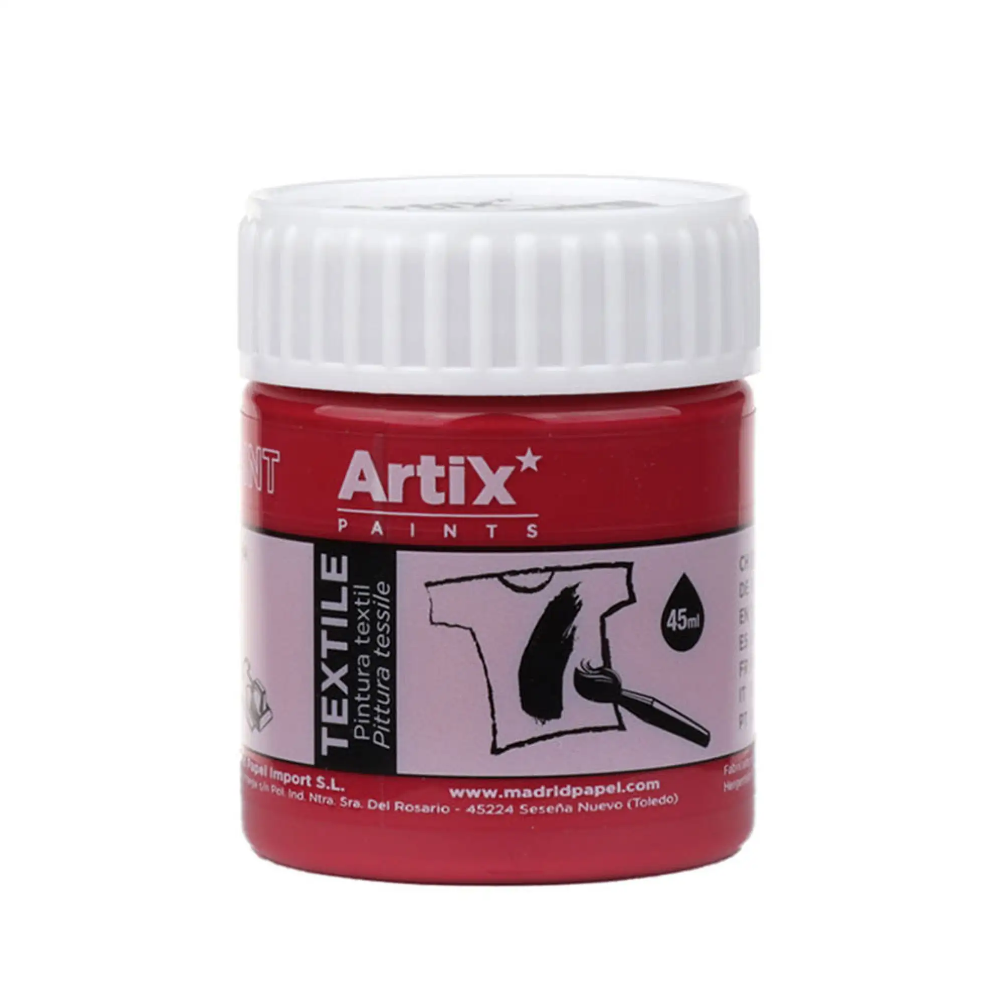 Pack 6 Uds. PINTURA TEXTIL ROJO CARMÍN 45 ml