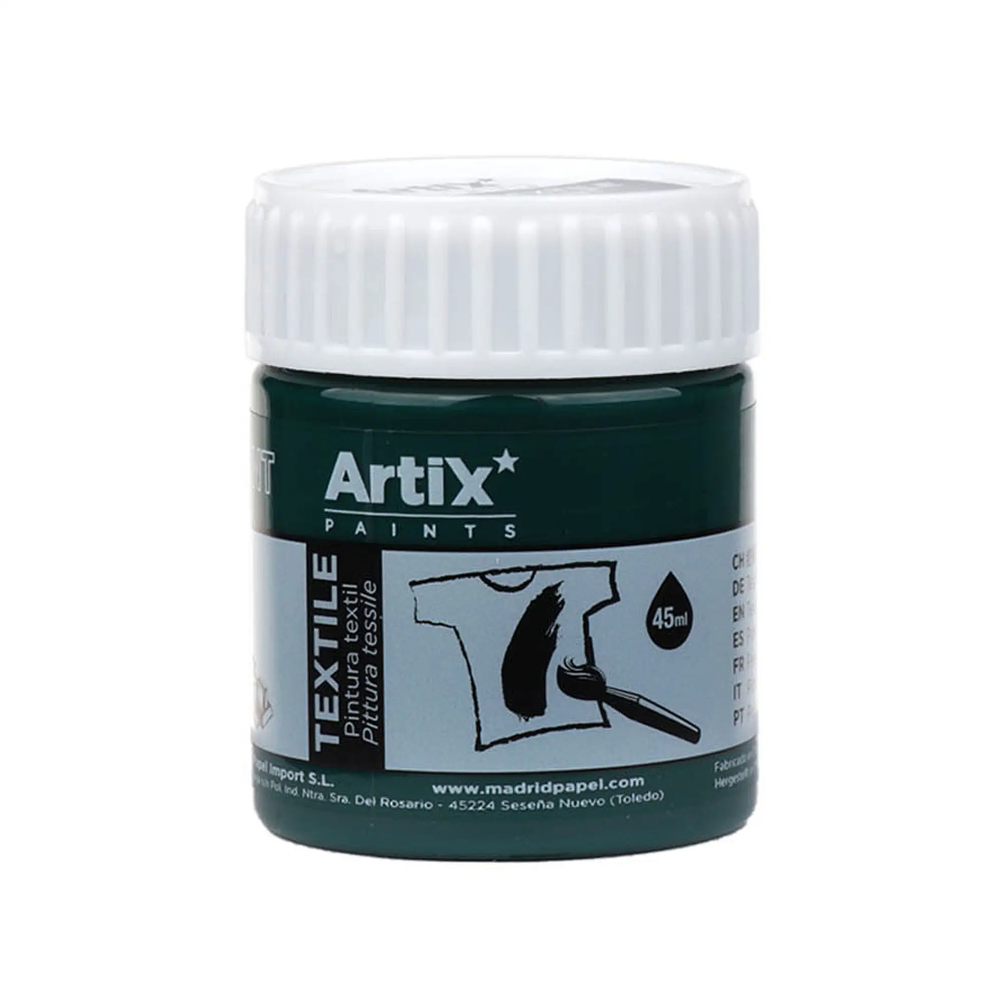 Pack 6 Uds. PINTURA TEXTIL VERDE VIRIDIAN 45 ml