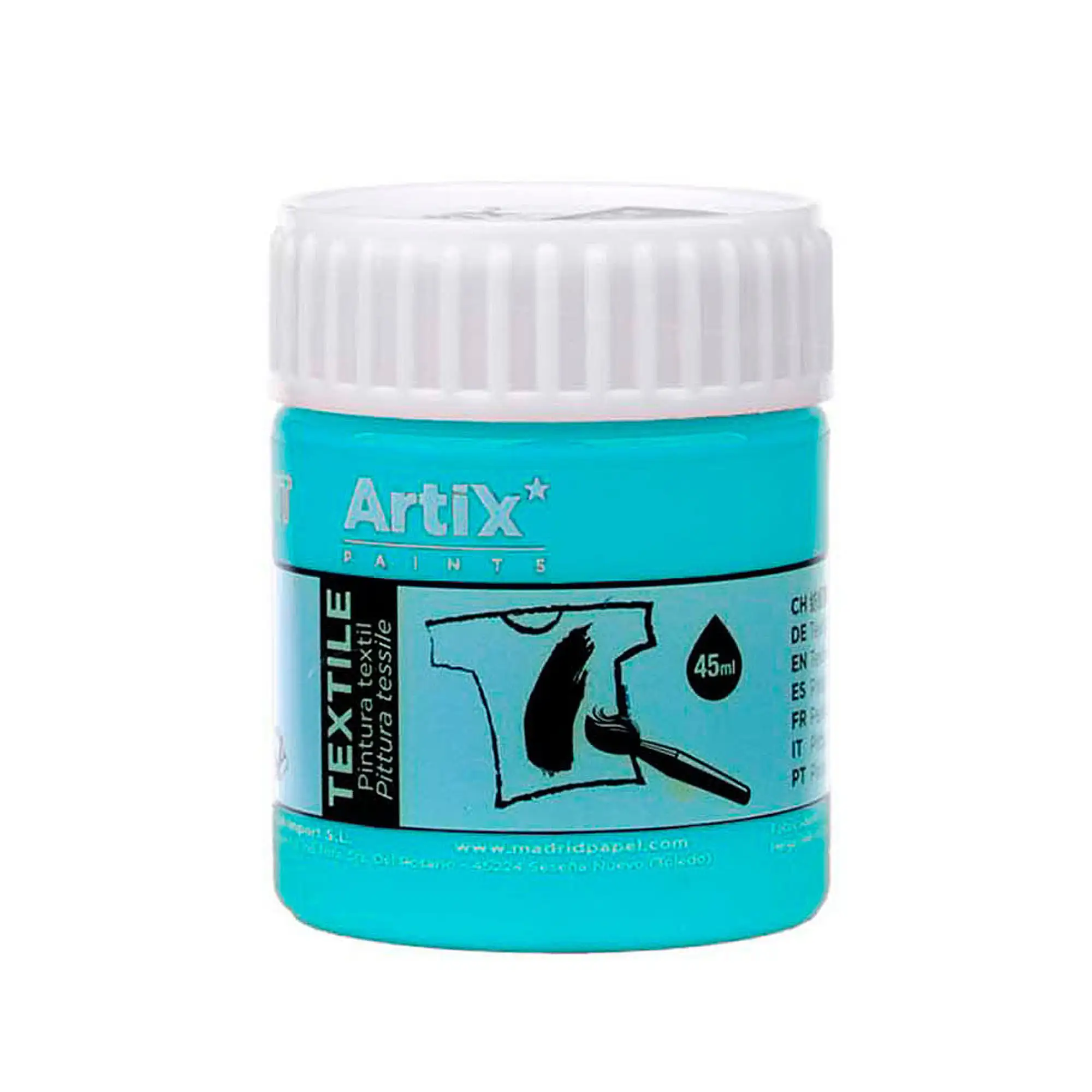 Pack 6 Uds. PINTURA TEXTIL AZUL CYAN 45 ml