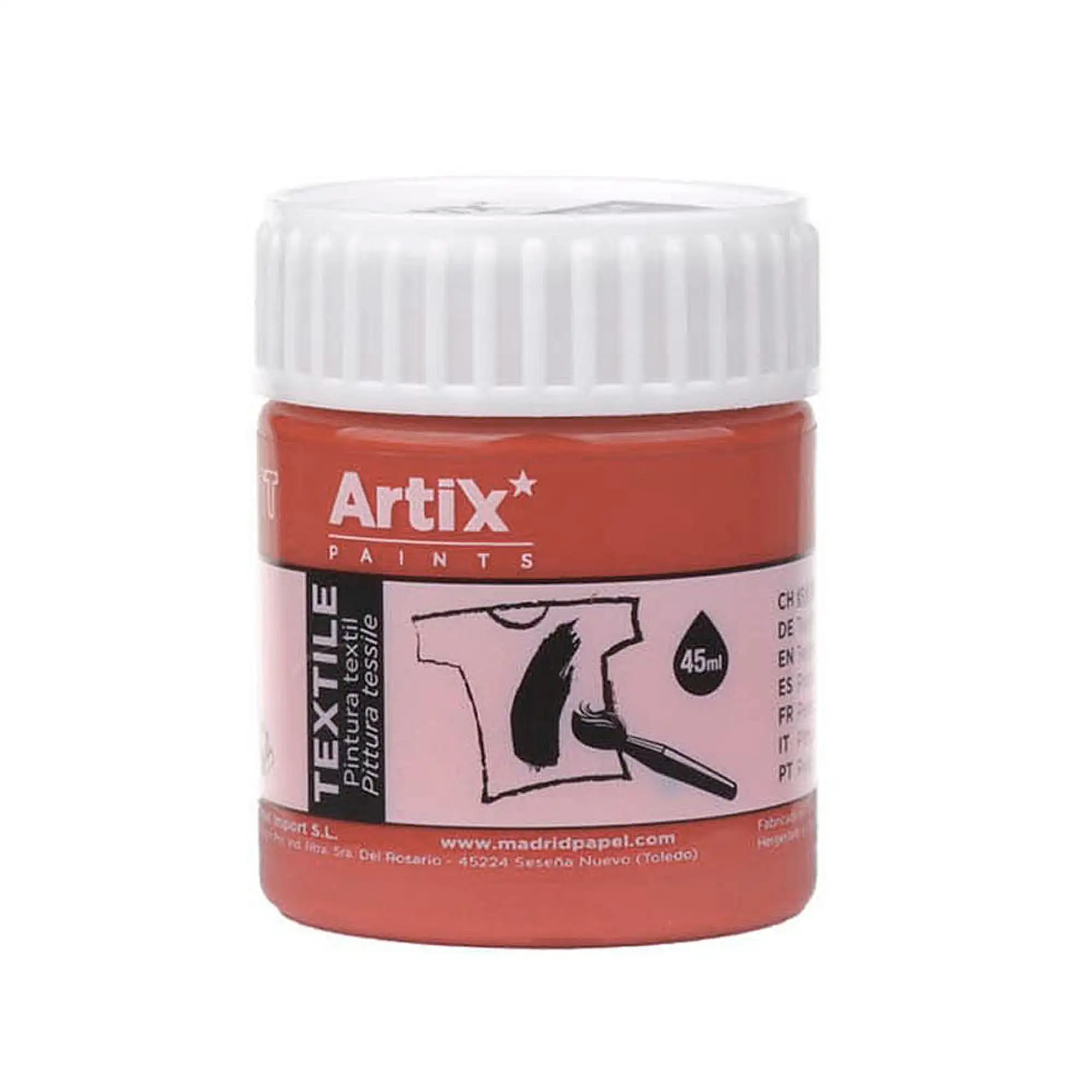 Pack 6 Uds. PINTURA TEXTIL MARRÓN TERRACOTA 45 ml