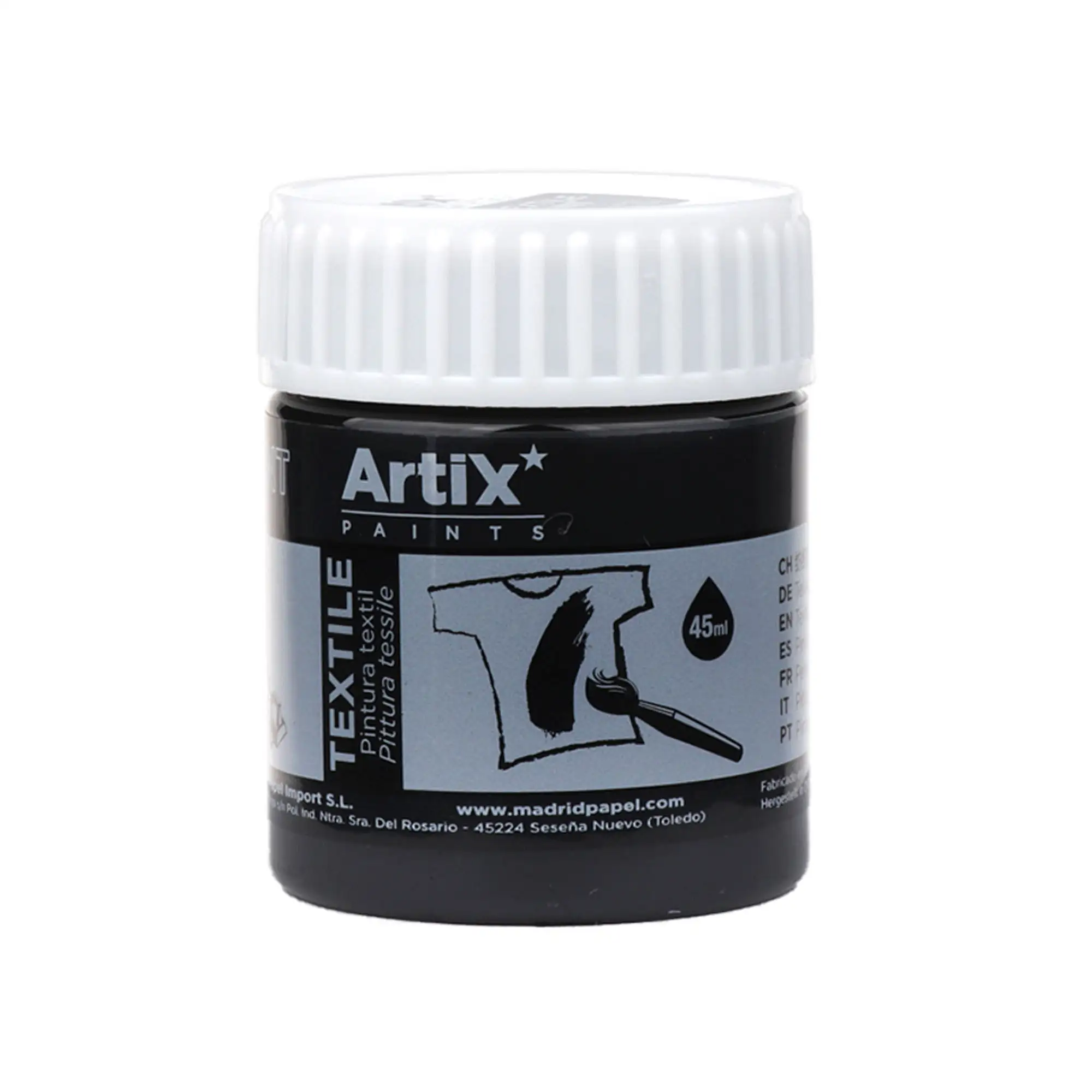 Pack 6 Uds. PINTURA TEXTIL NEGRO 45 ml