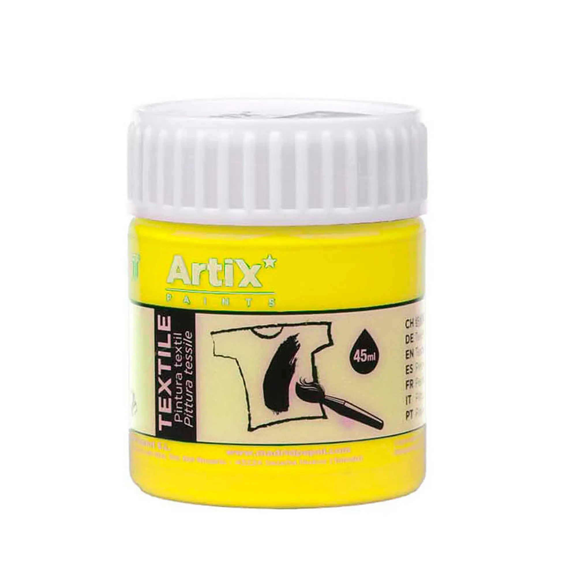 Pack 6 Uds. PINTURA TEXTIL AMARILLO NEÓN 45 ml