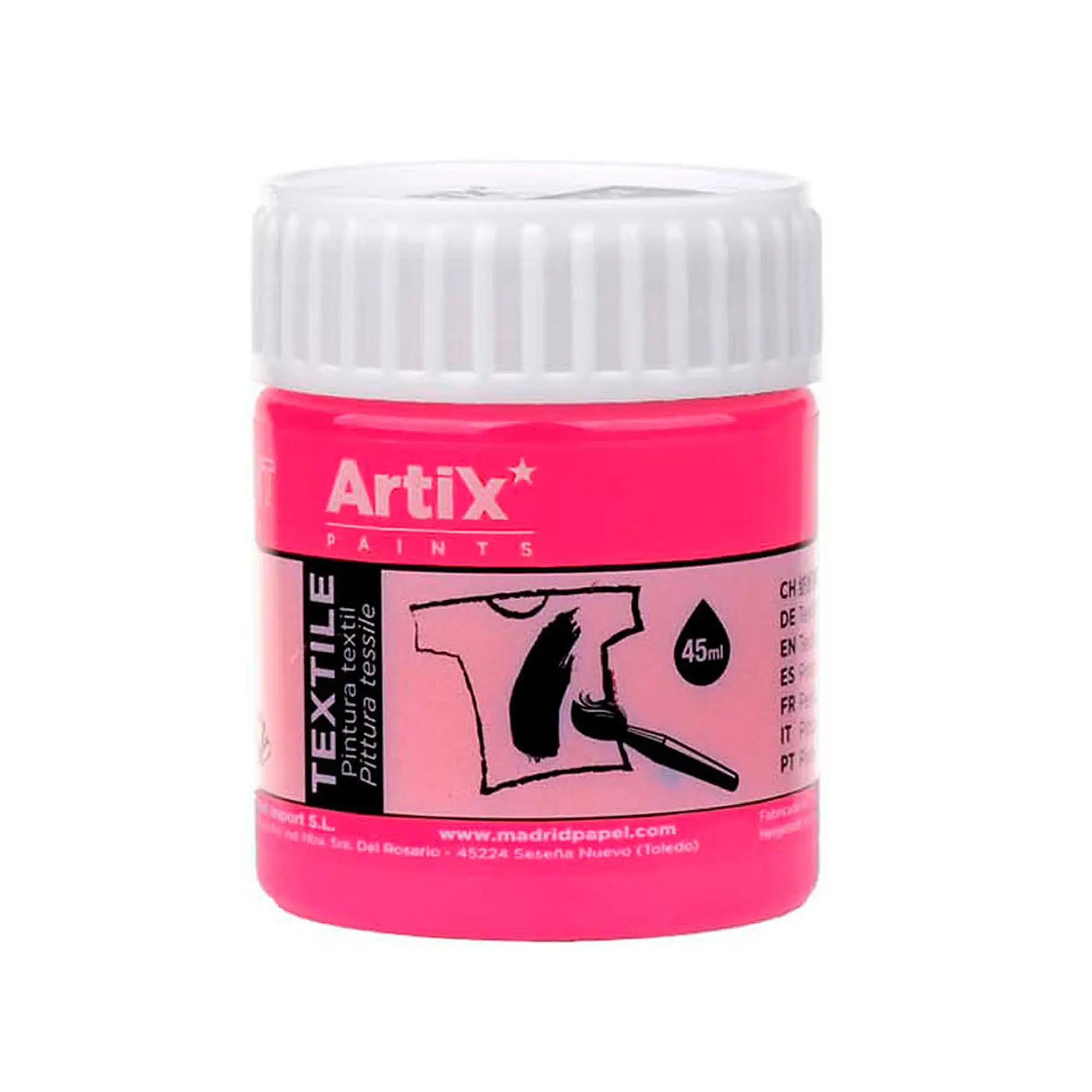 Pack 6 Uds. PINTURA TEXTIL ROSA NEÓN 45 ml