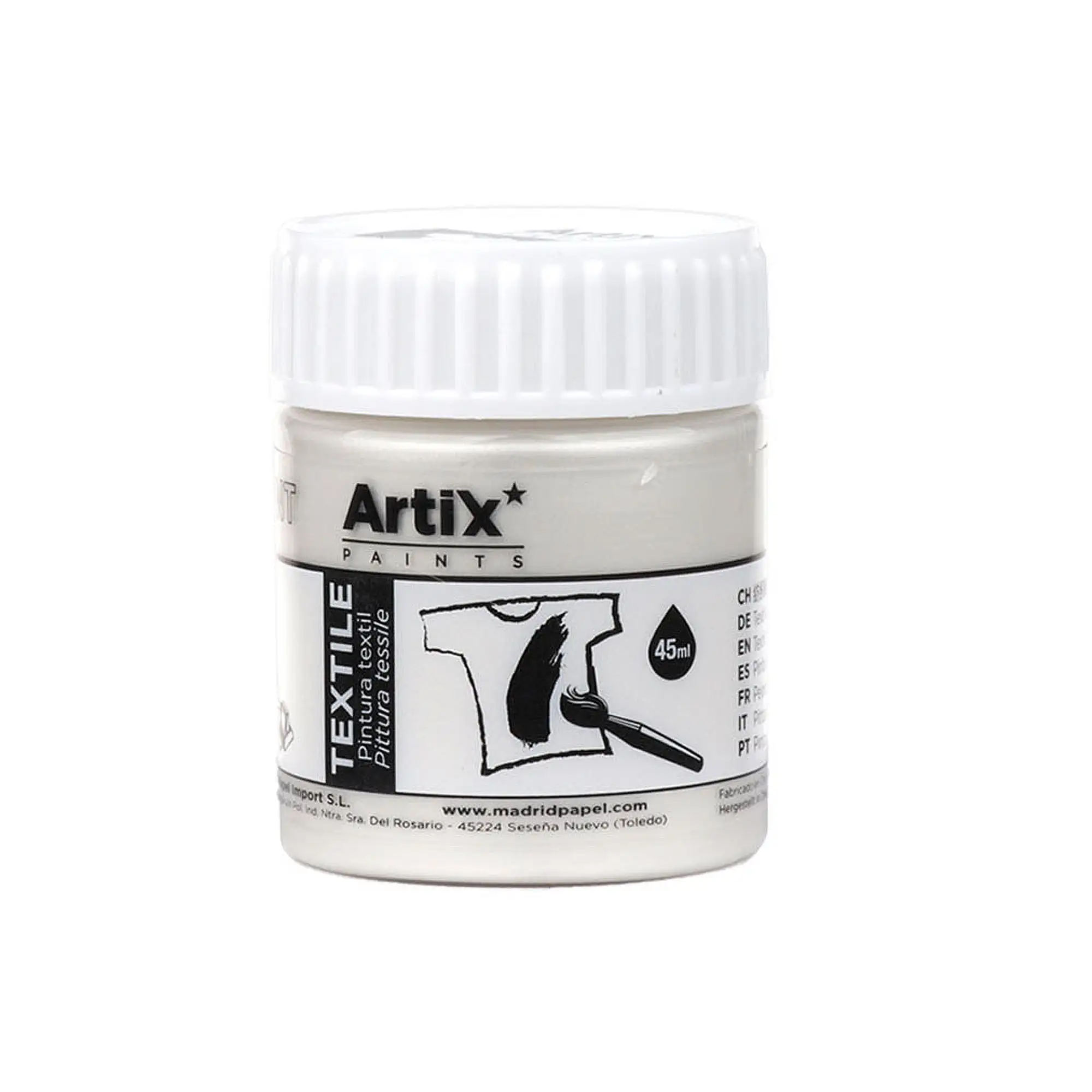 Pack 6 Uds. PINTURA TEXTIL BLANCO NACARADO 45 ml