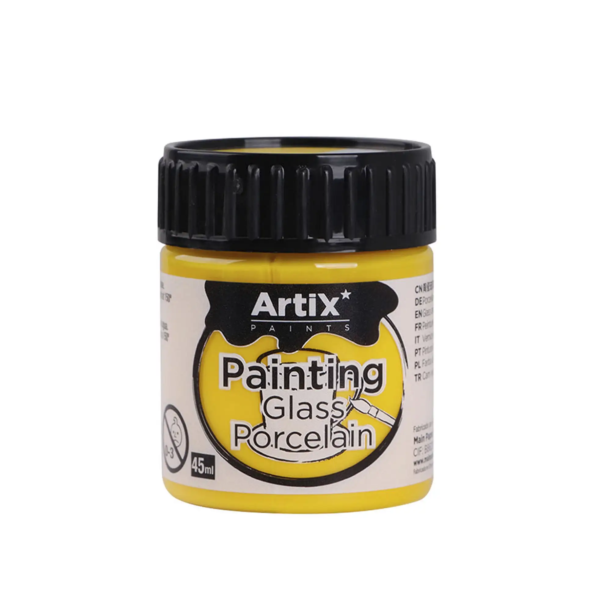 Pack 6 Uds. PINTURA CERÁMICA Y CRISTAL 45 ml COLOR AMARILLO