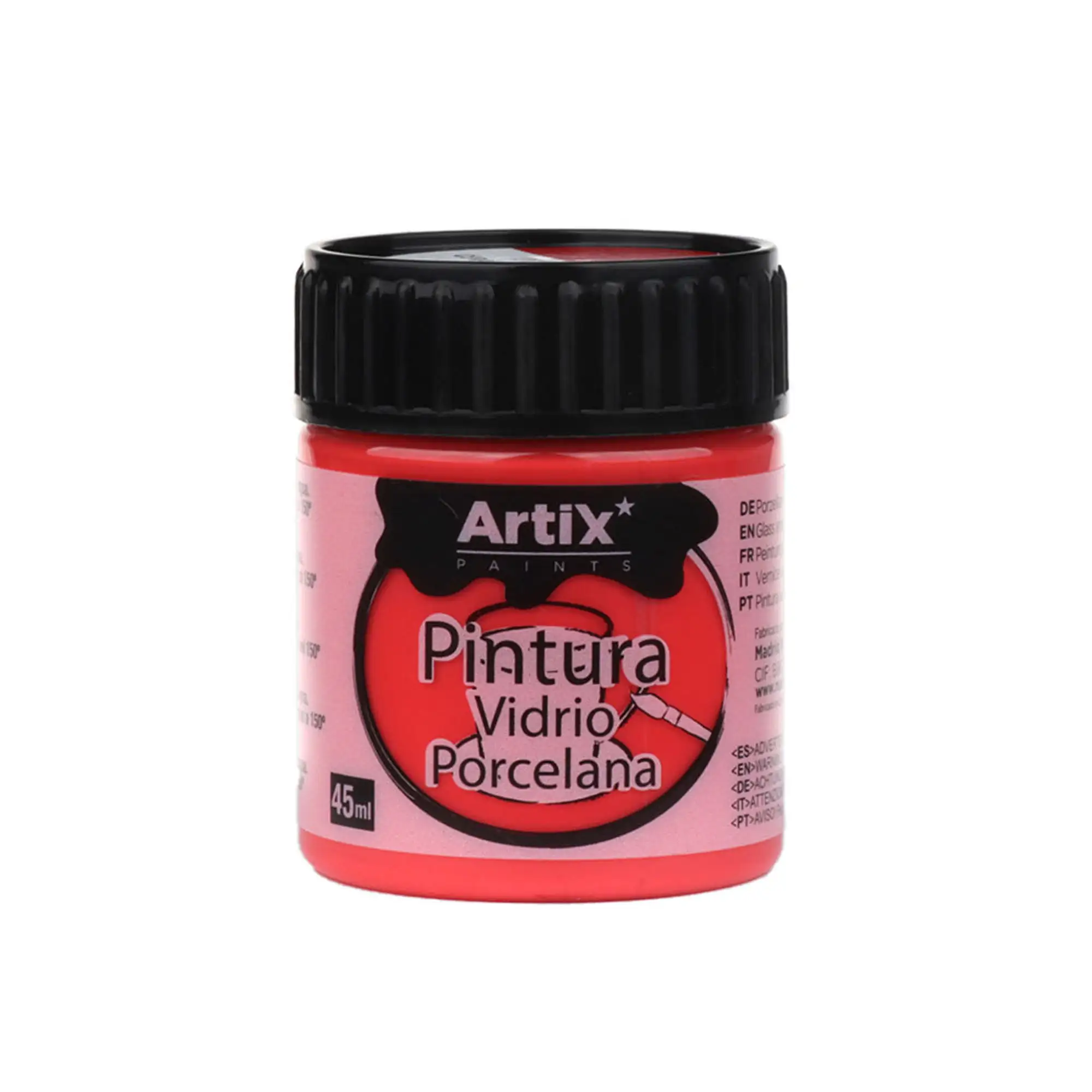 Pack 6 Uds. PINTURA CERÁMICA Y CRISTAL 45 ml COLOR ROJO