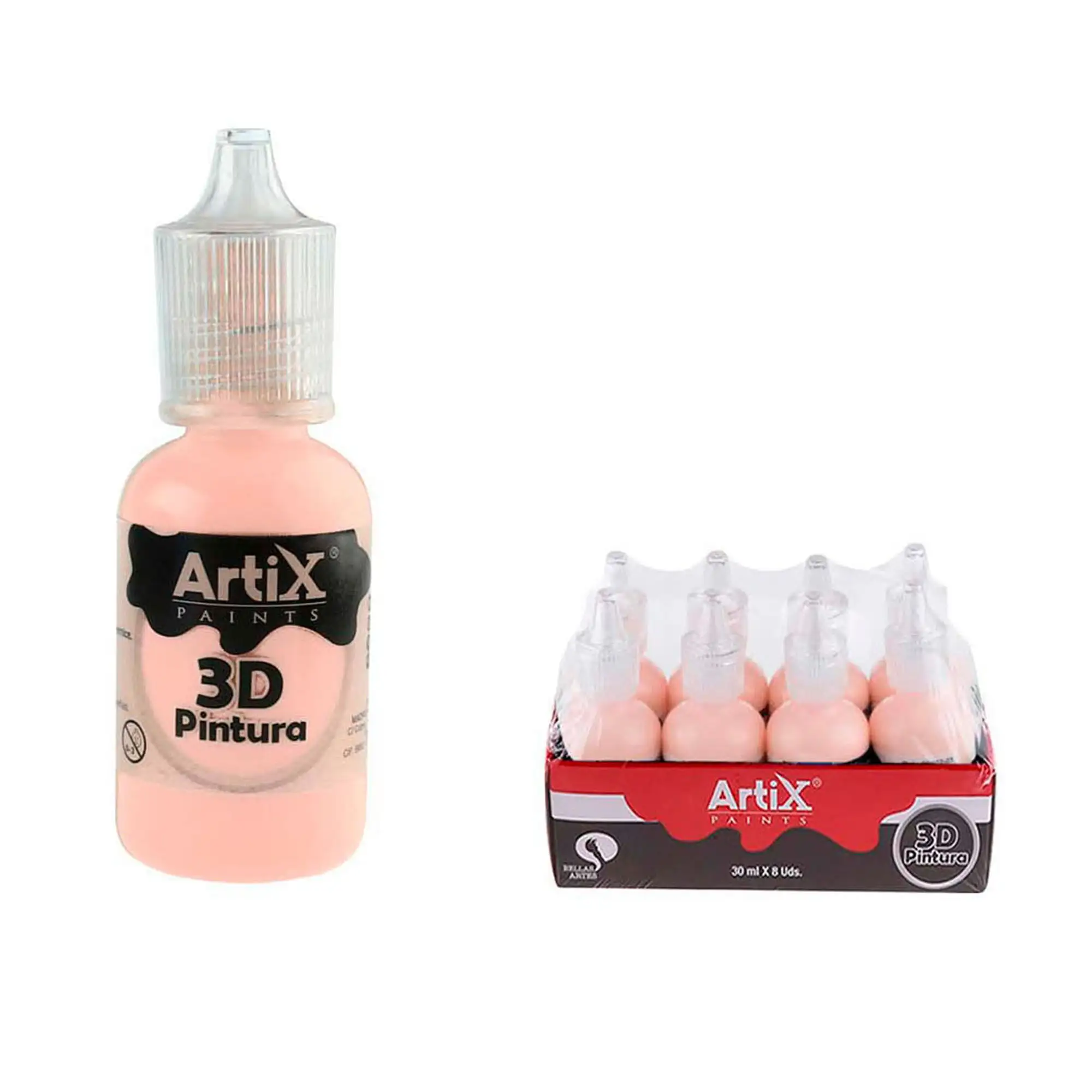 PACK 8 UDS PINTURA 3D MANUALIDADES ROSA PALO  30 ml