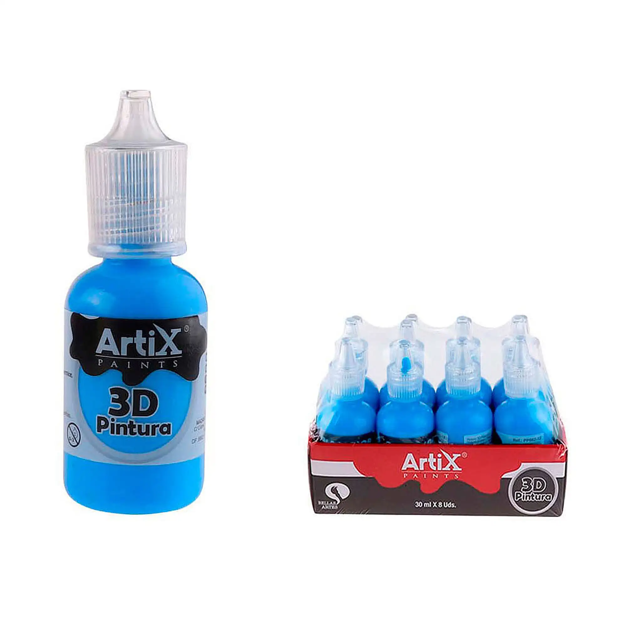 PACK 8 UDS PINTURA 3D MANUALIDADES AZUL  30 ml