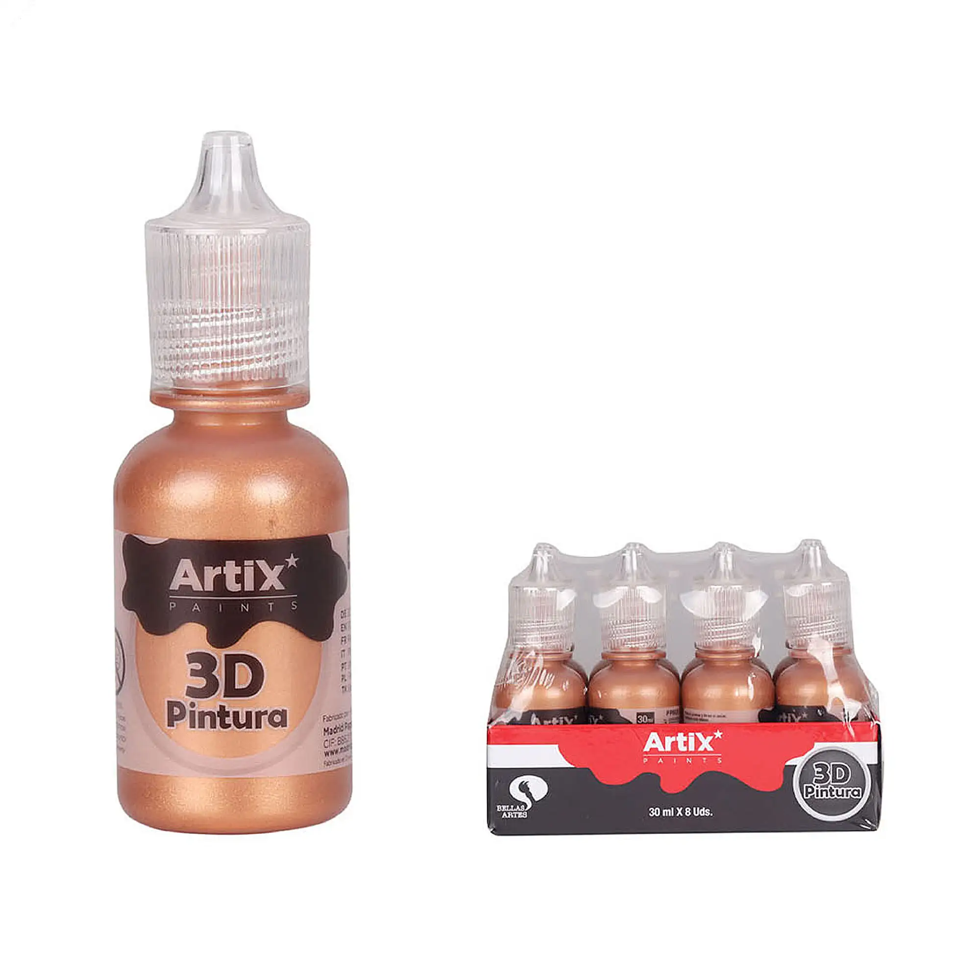PACK 8 UDS PINTURA 3D MANUALIDADES CAFÉ  30 ml