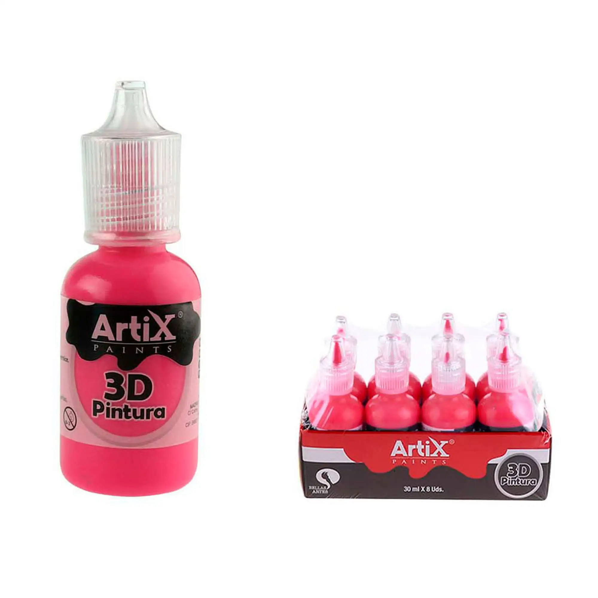 PACK 8 UDS PINTURA 3D MANUALIDADES GRANATE  30 ml 