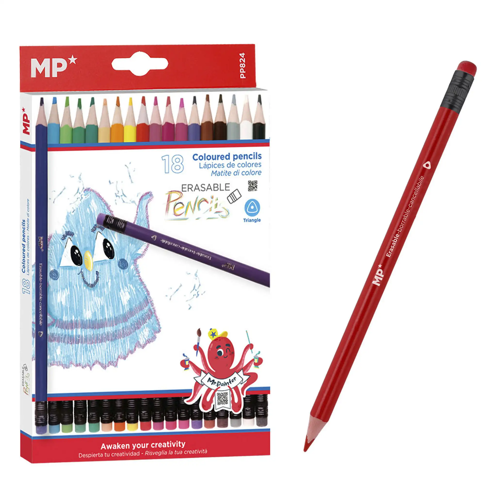 LAPICEROS DE COLORES BORRABLES 18 Uds.