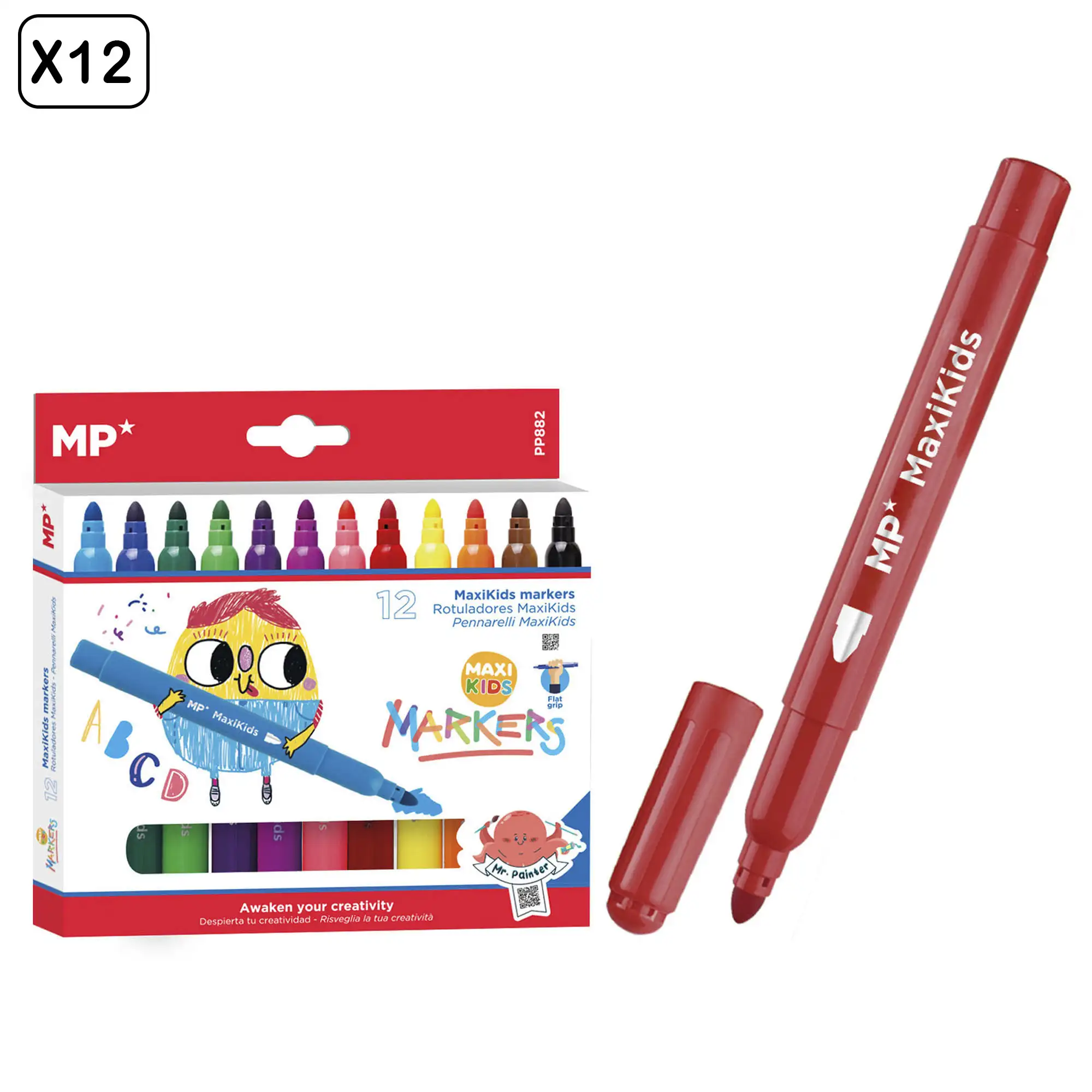 12 PACKS DE ROTULADORES MAXI KIDS 12 Uds.