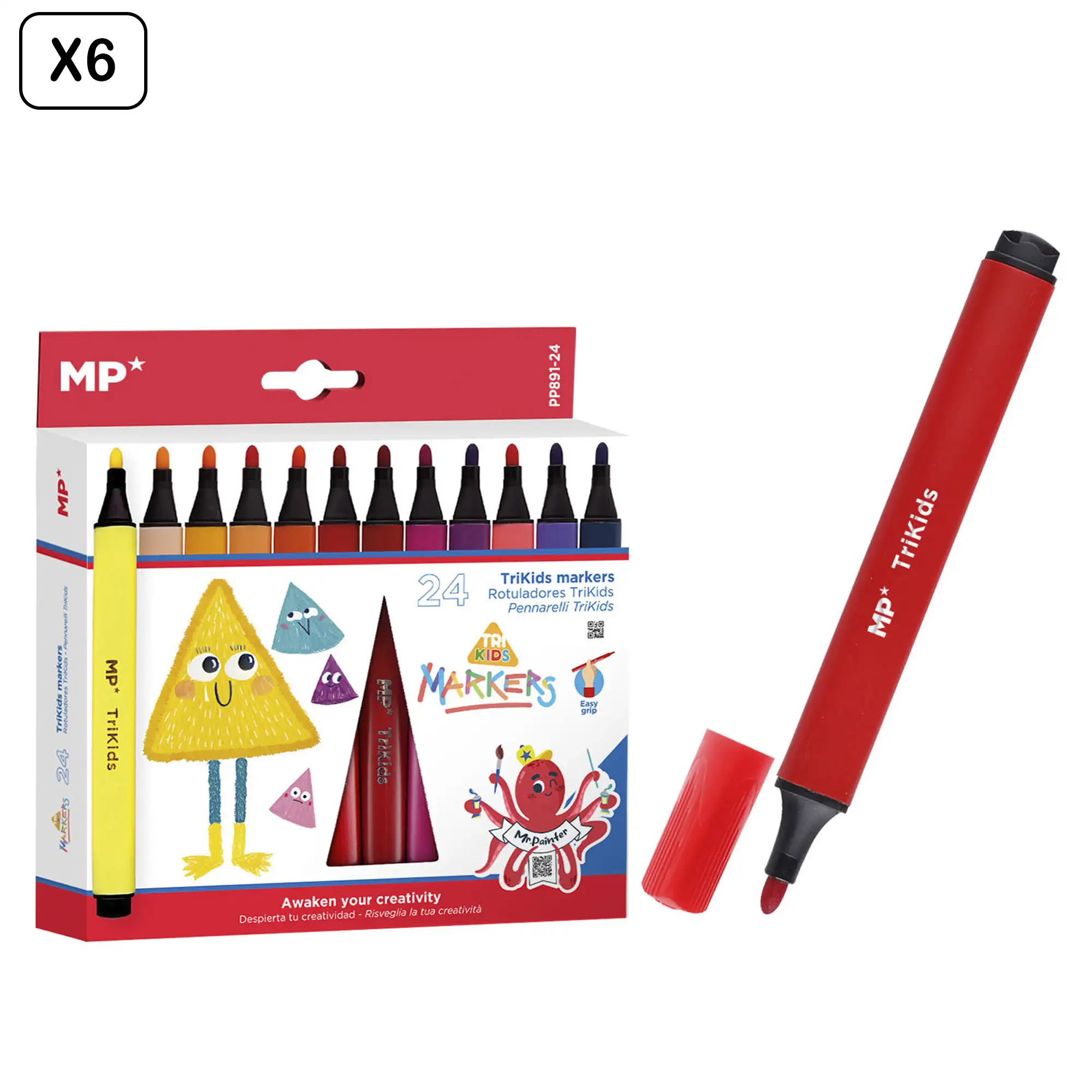 6 PACKS DE ROTULADORES TRIKIDS 24 Uds.