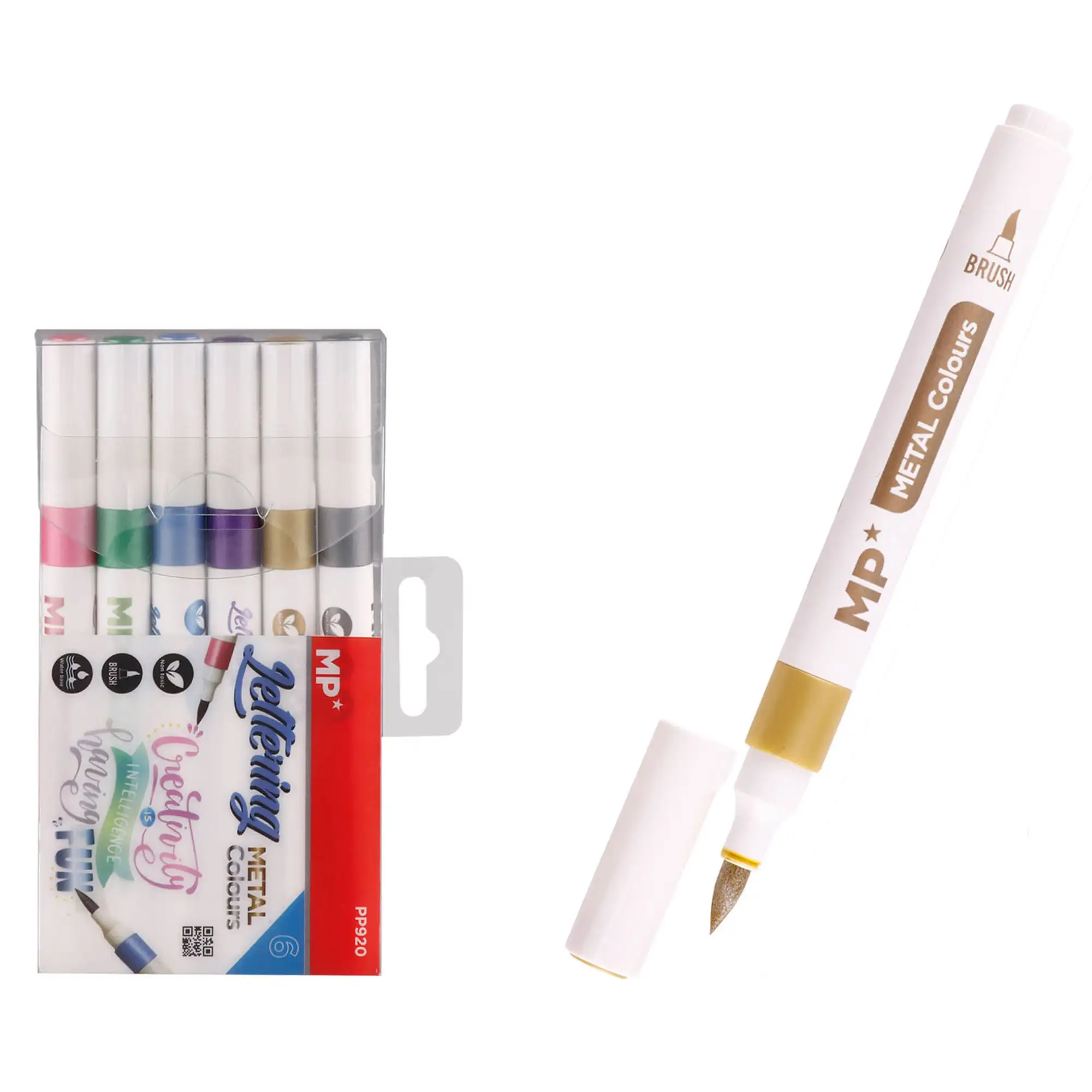 SET 6 ROTULADORES METALIZADOS PUNTA PINCEL