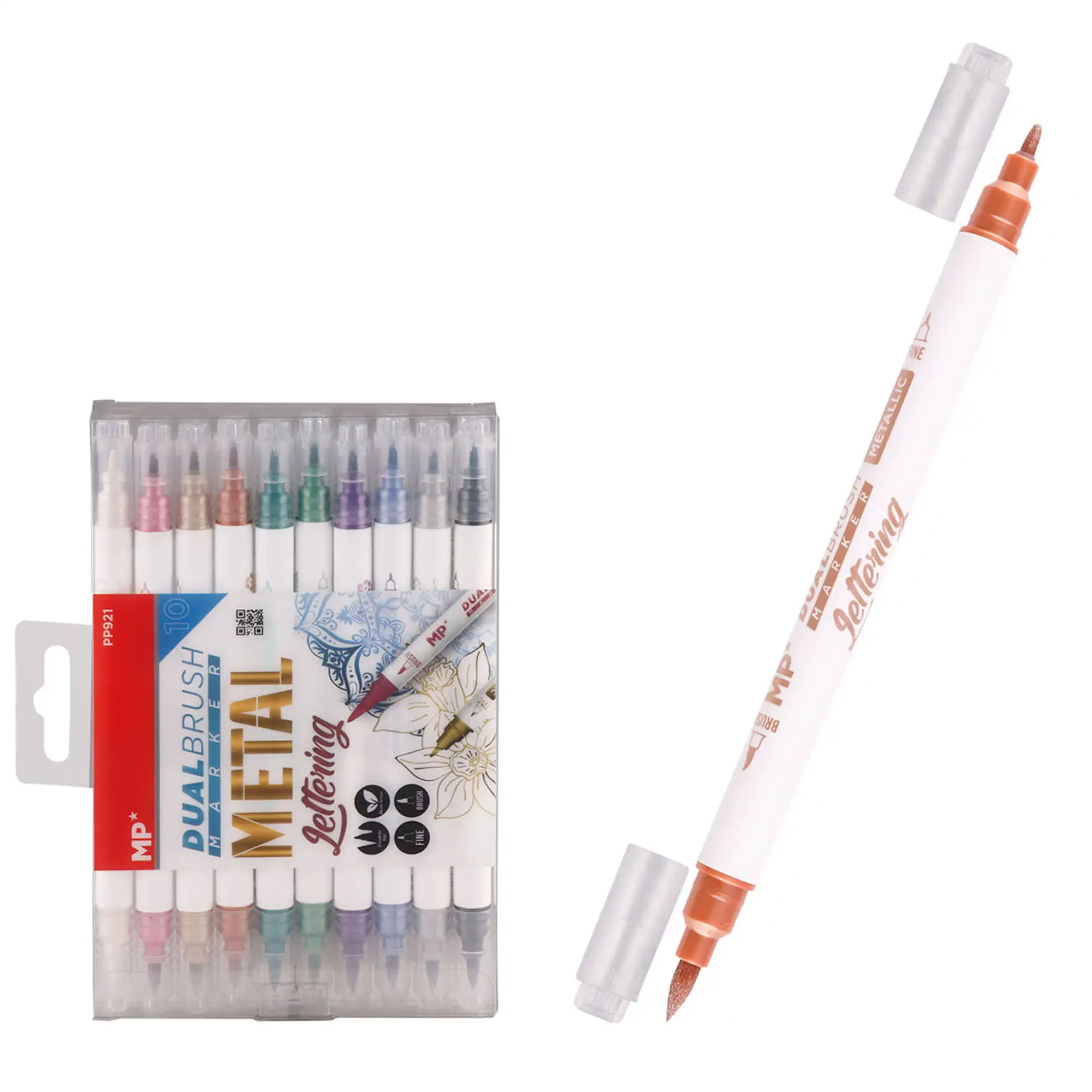 SET 10 ROTULADORES METALIZADOS DOBLE PUNTA