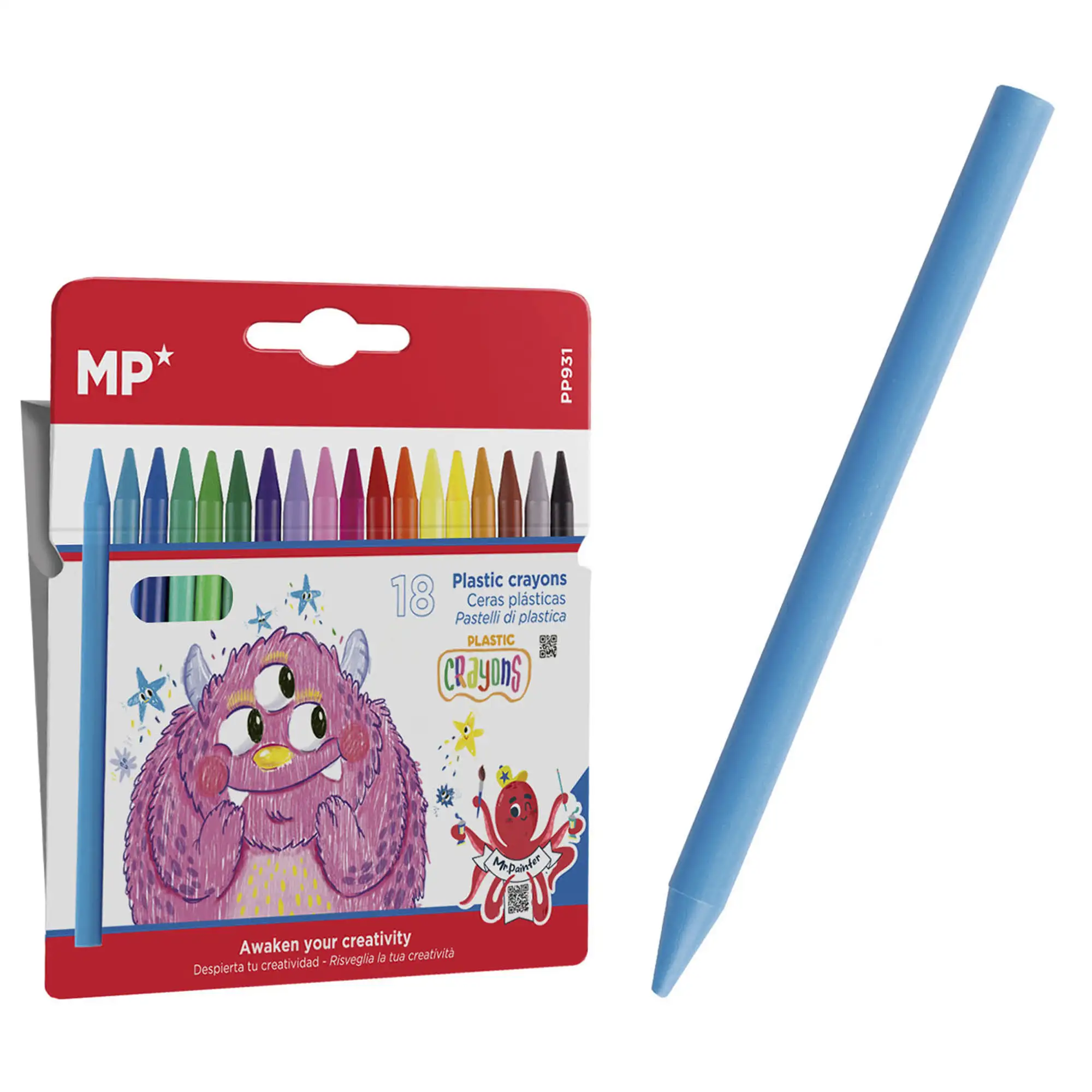CERA PLÁSTICA colores KIDS 18 Uds.