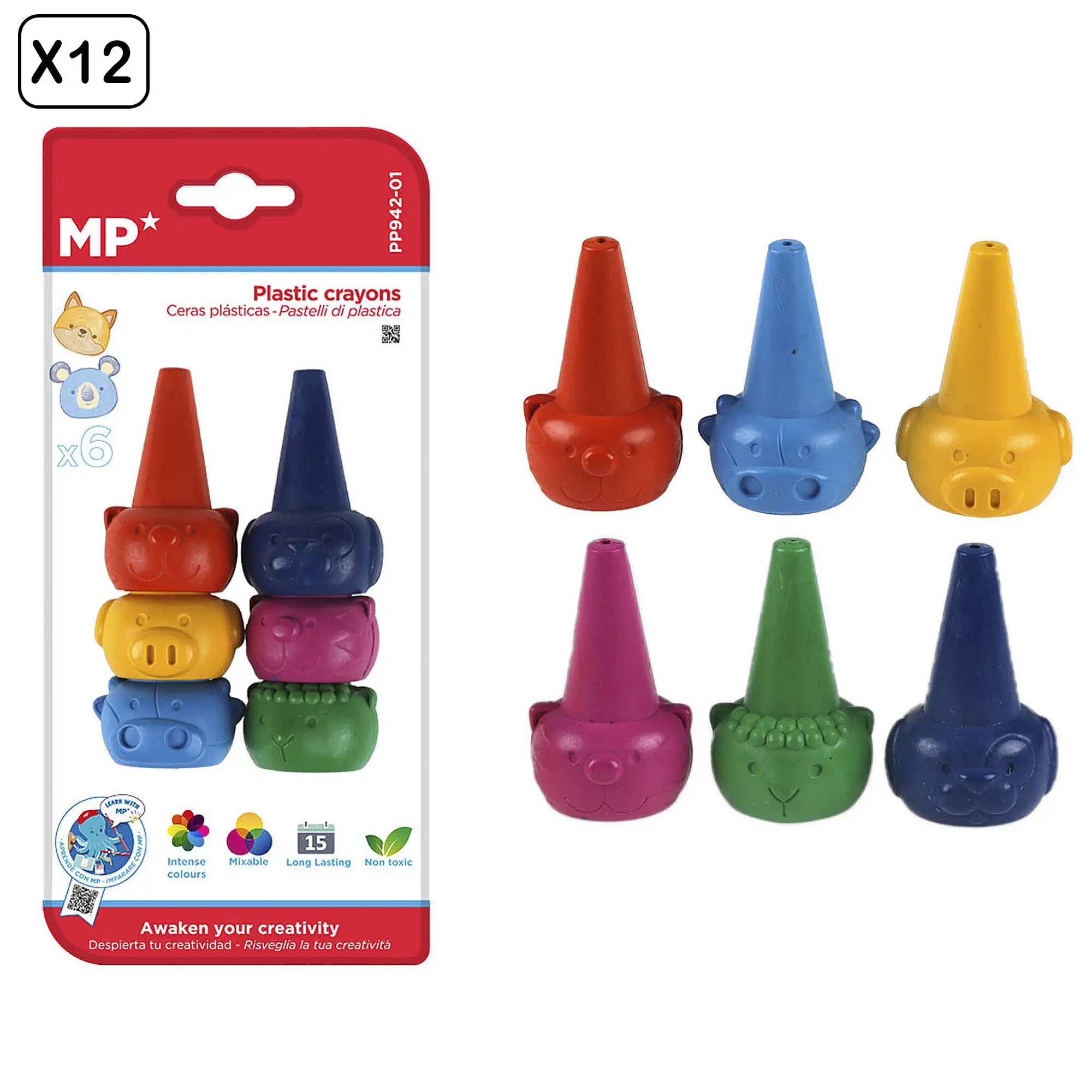 12 PACKS DE CERAS FORMAS CARITAS 6 Uds.