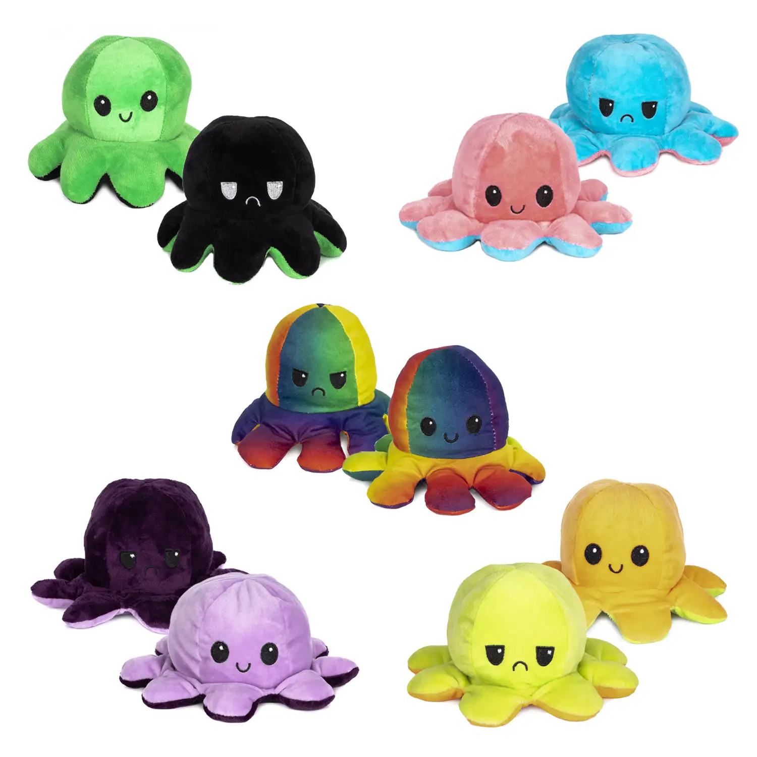 Pulpo Reversible Paul Emoticono 20cms. Colores surtidos.