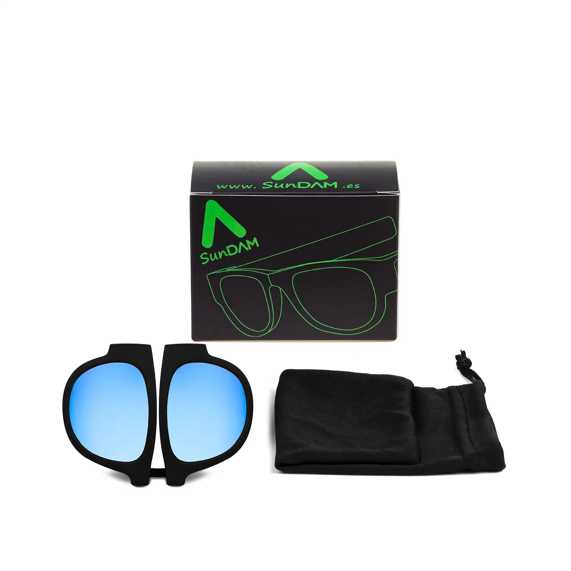 Gafas de sol polarizadas efecto espejo, plegables y enrollables UV400