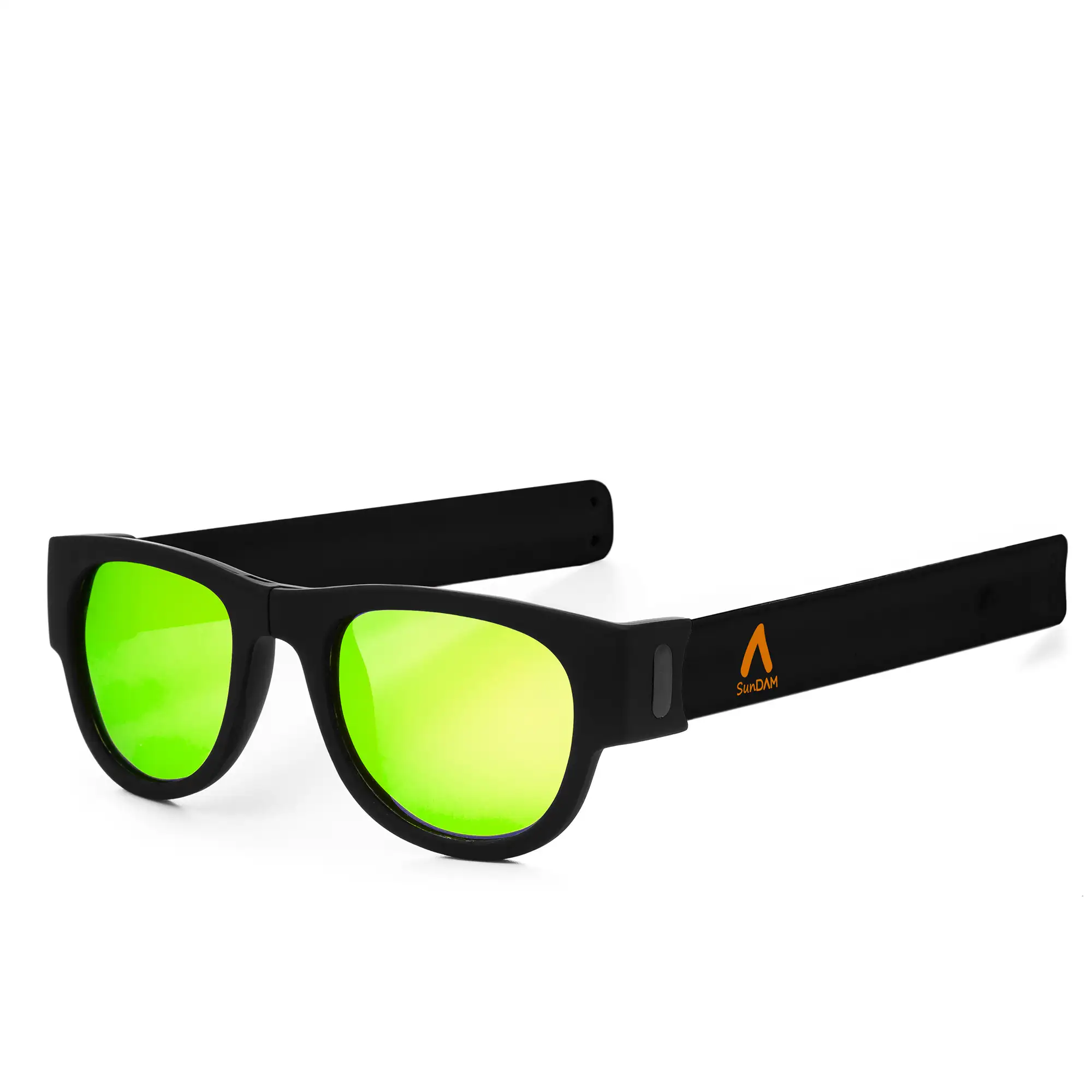 Gafas de sol con lente espejo deportivas, plegables y enrollables UV400