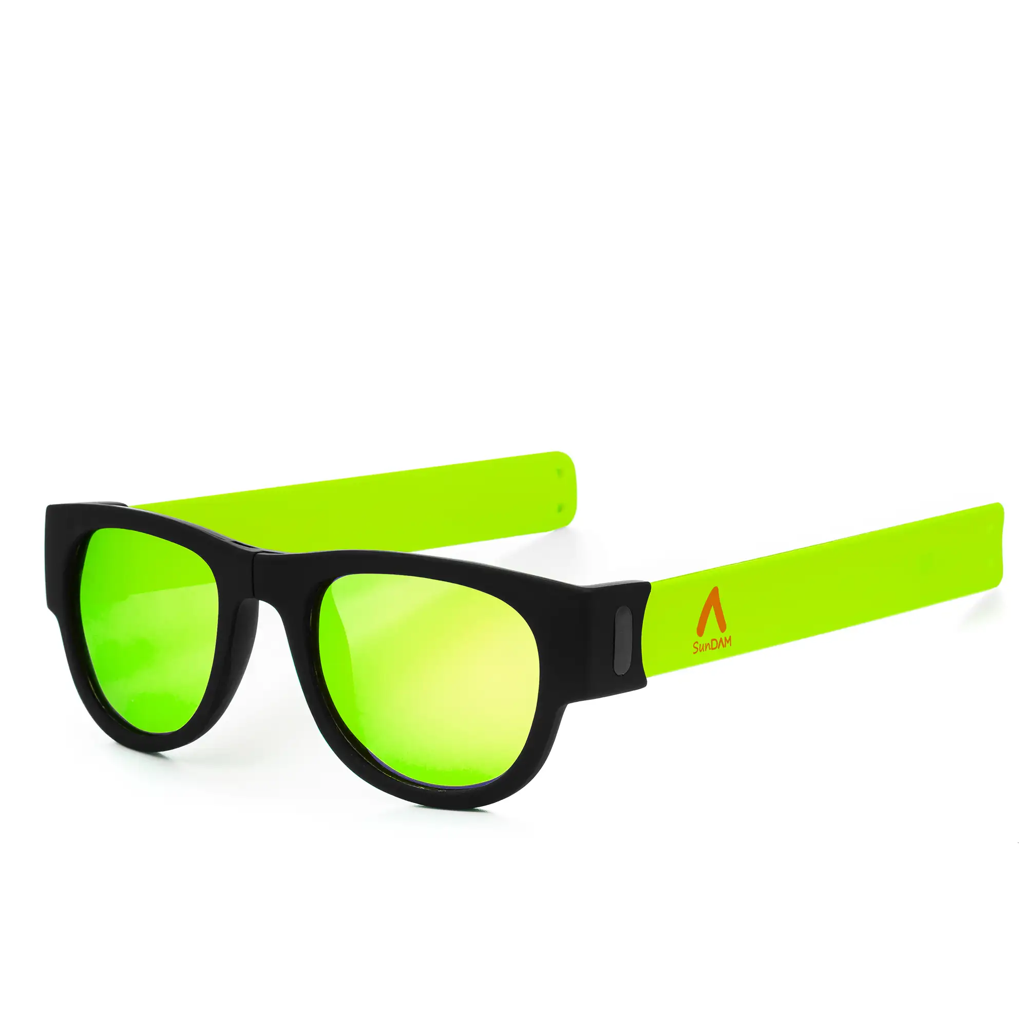 Gafas de sol con lente espejo deportivas, plegables y enrollables UV400